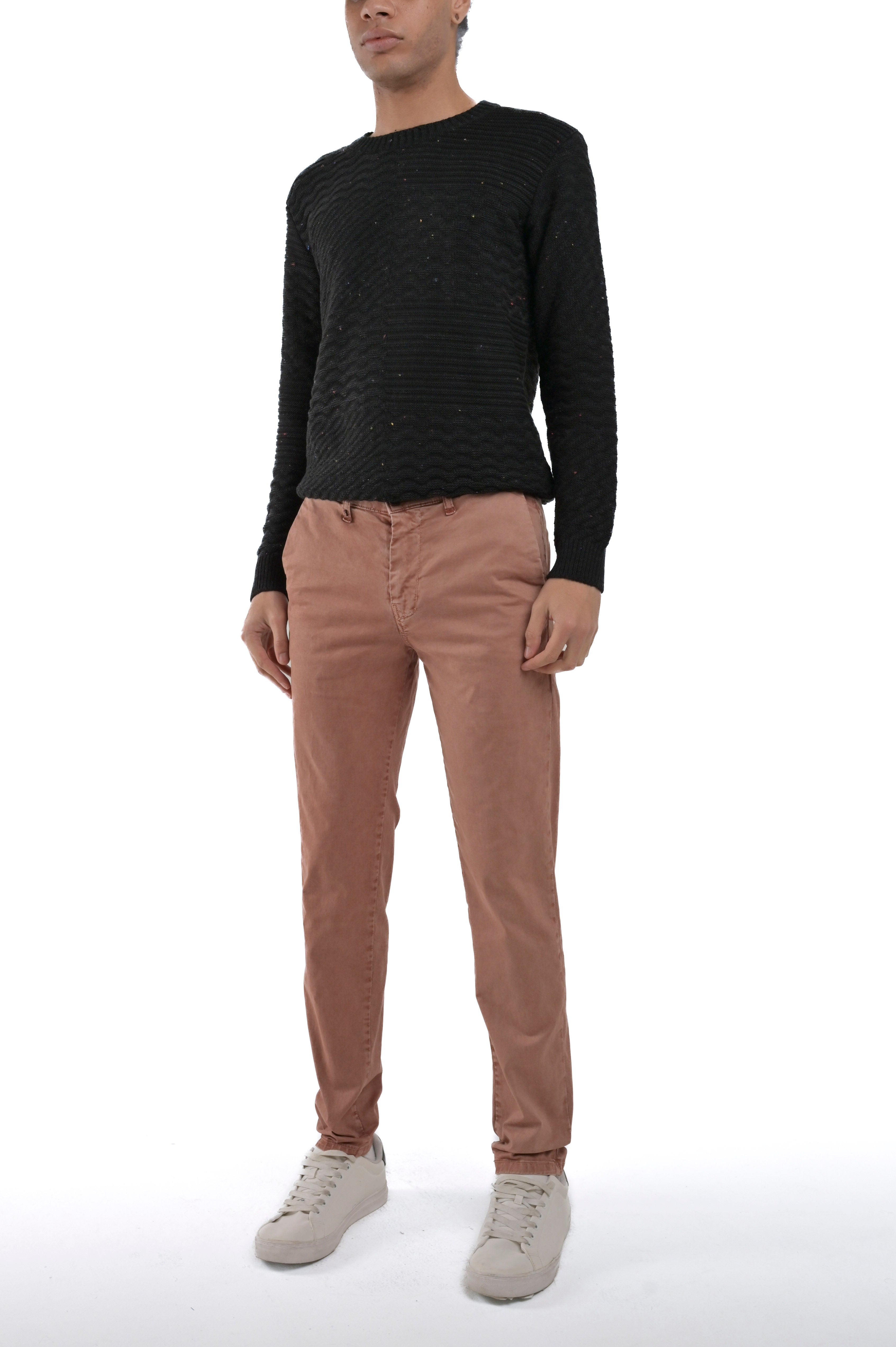 Pantaloni in cotone slim Sonic Raso terra di siena FW24/25