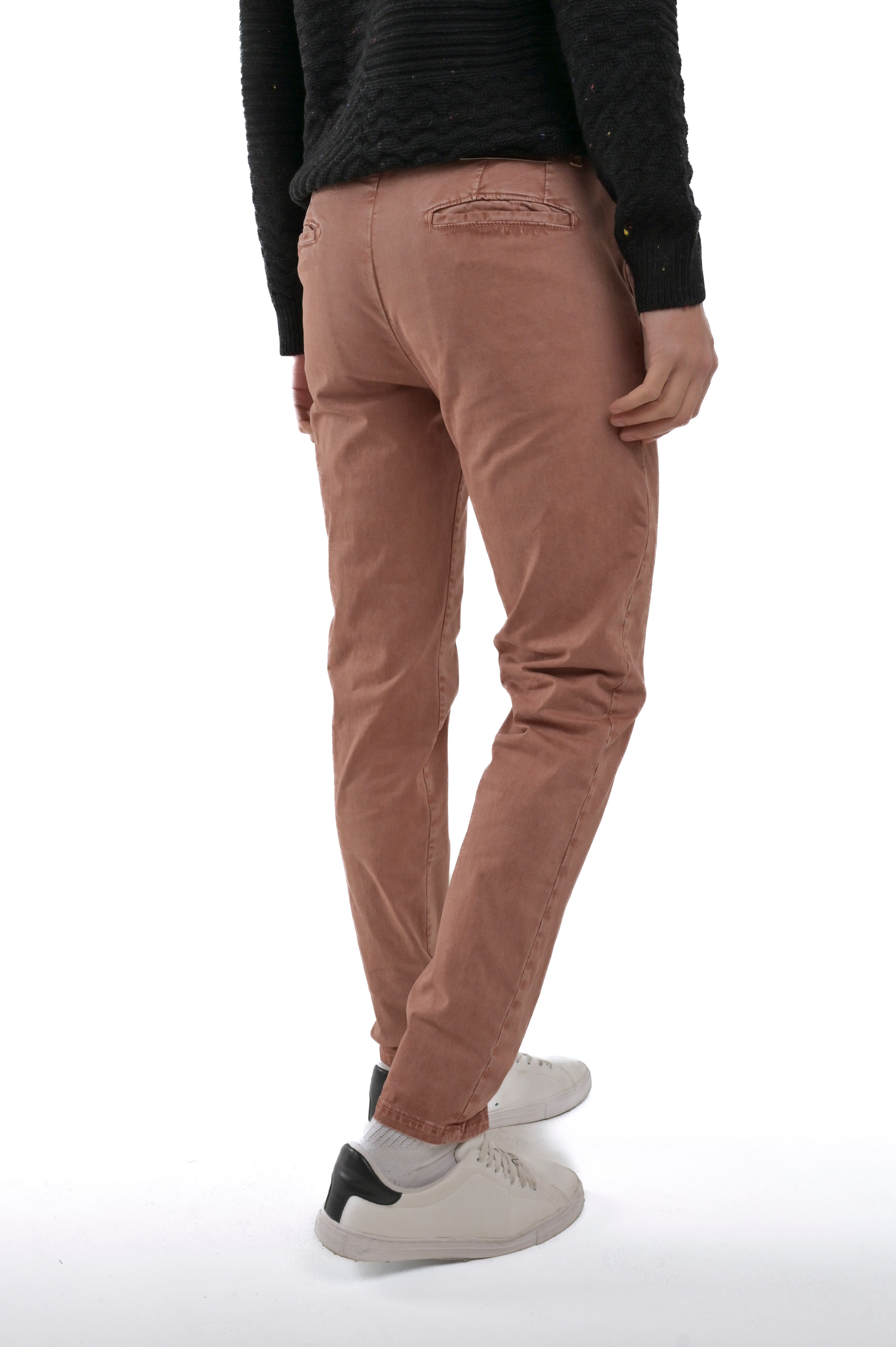 Pantaloni in cotone slim Sonic Raso terra di siena FW24/25