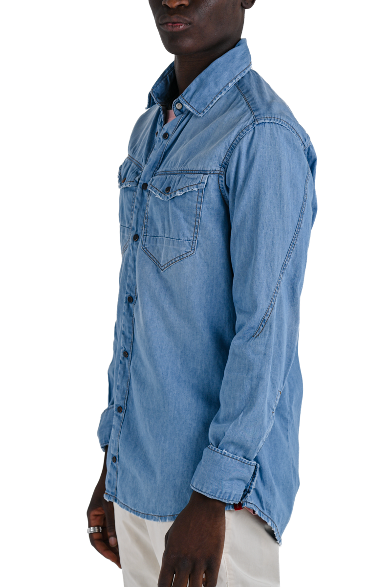 Camicia in denim regular Park Music Chiaro SS24