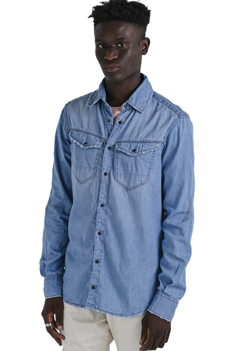 Camicia in denim regular Park Music Chiaro SS24