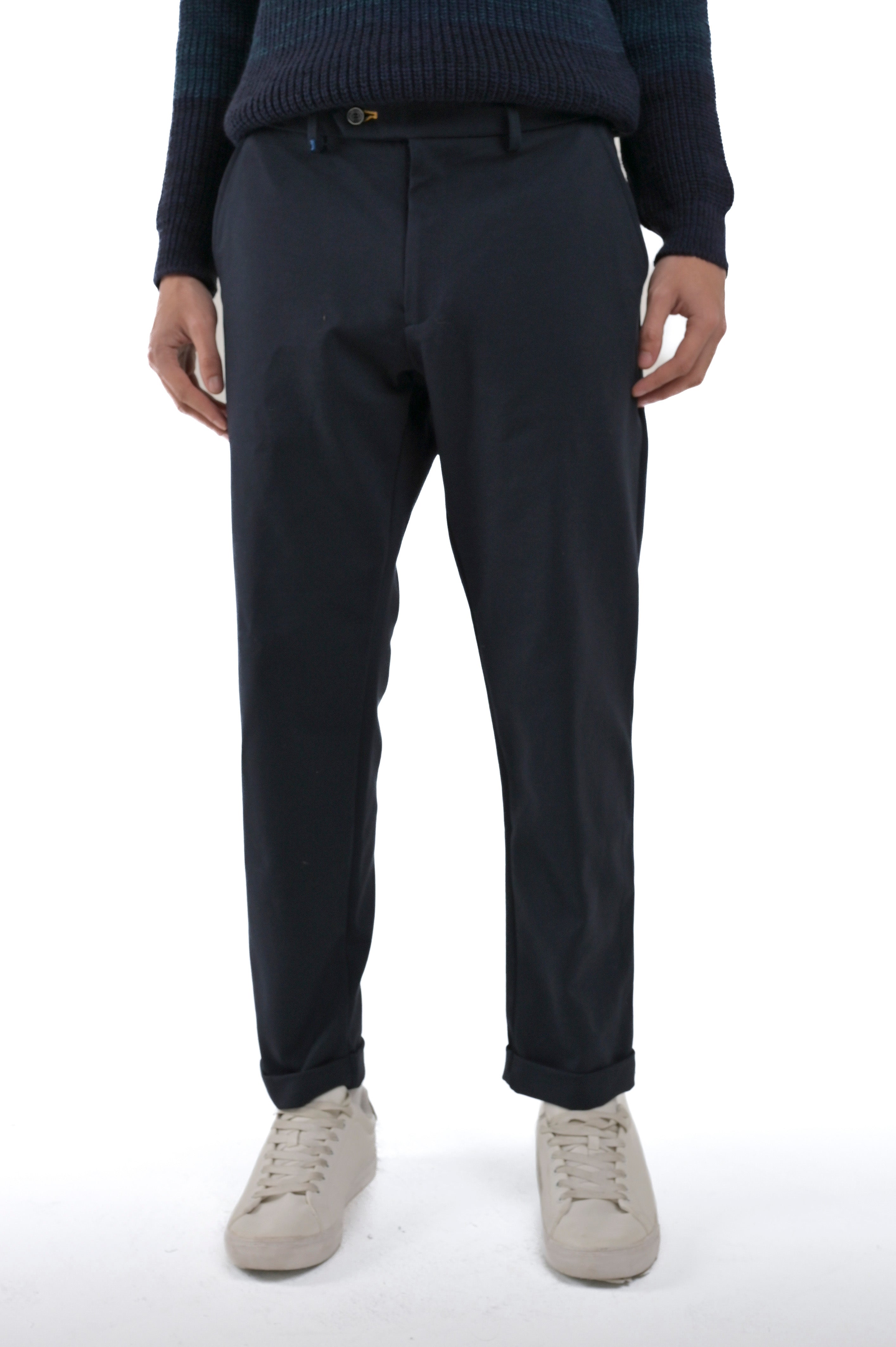 Pantaloni classici slim Racket Baton blu FW24/25