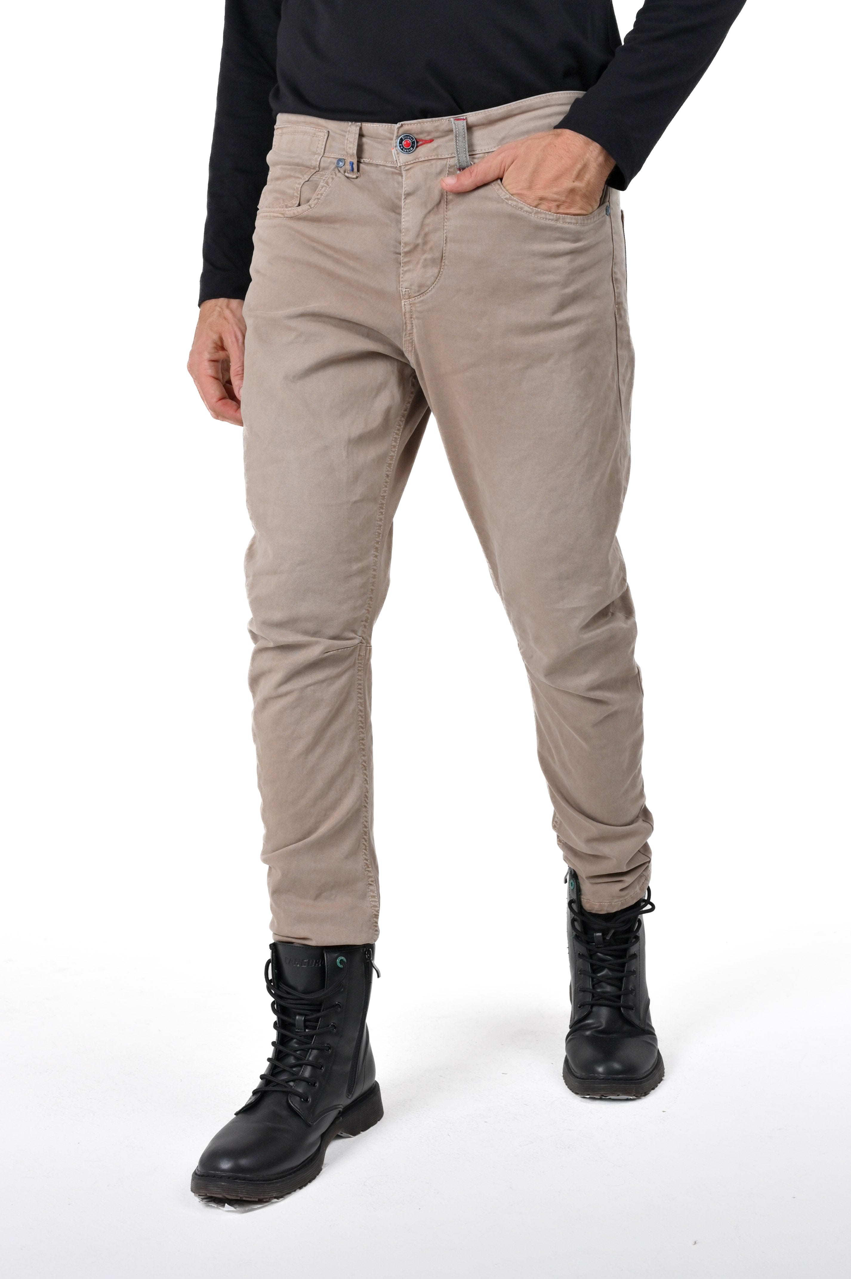 Pantaloni in cotone tapered Kron Biscotto FW24/25