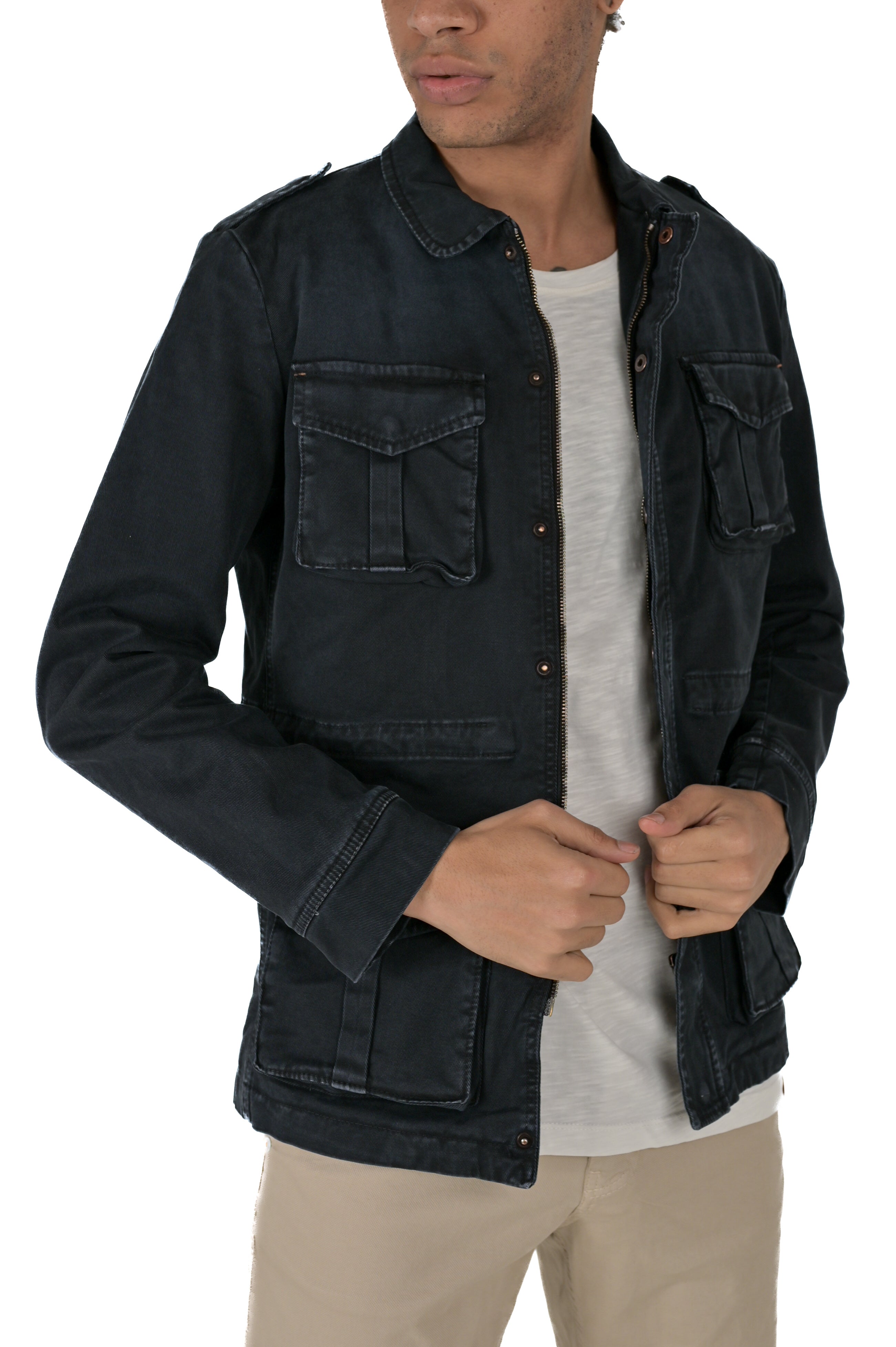 Giacca in cotone regular Living Blu SS22