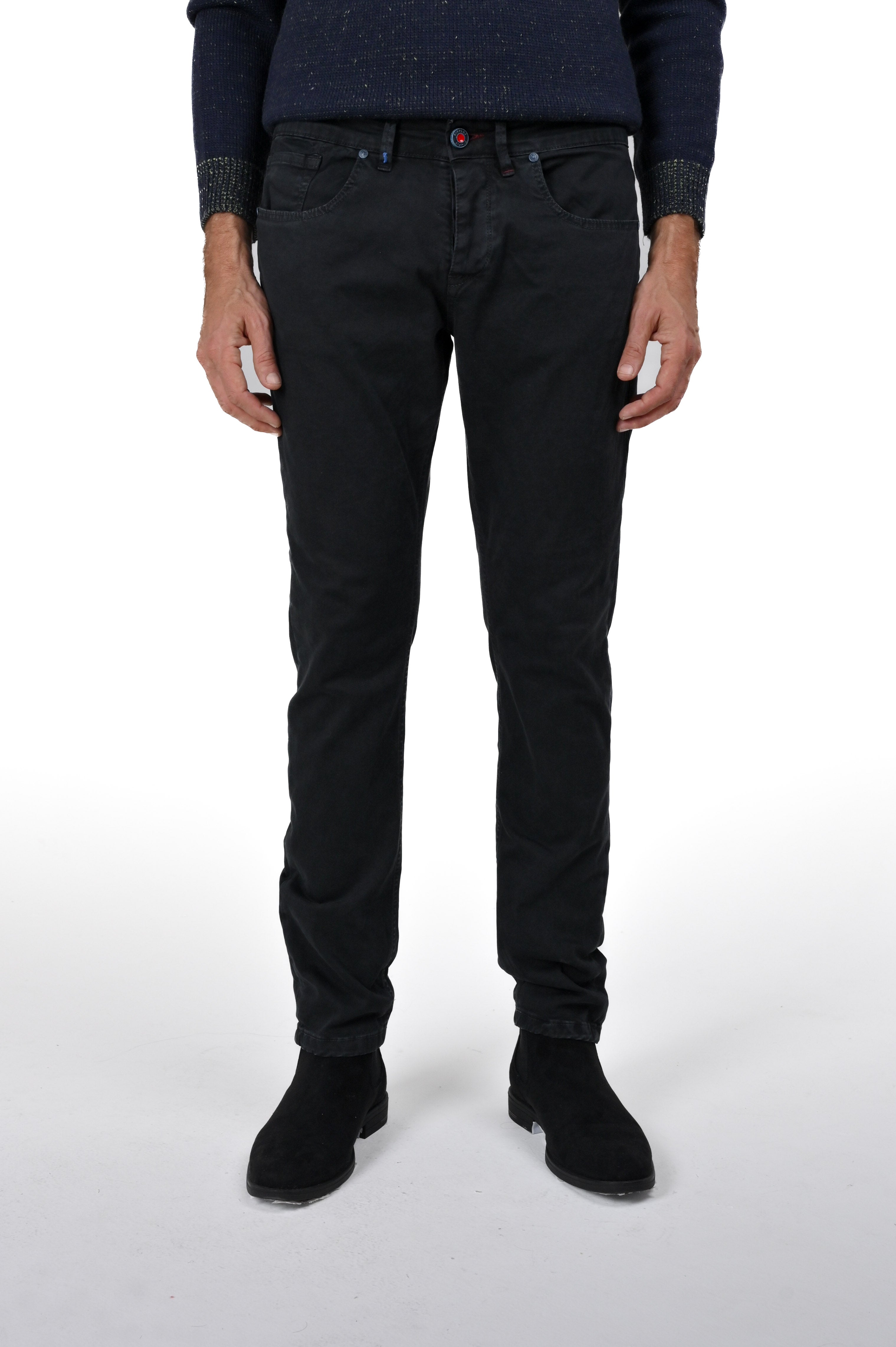 Pantaloni in cotone slim New London Gab Old Nero FW23/24