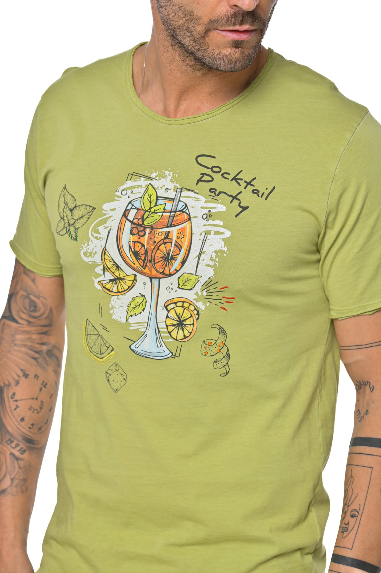 T-shirt con stampa DPE 2307 verde oliva SS23