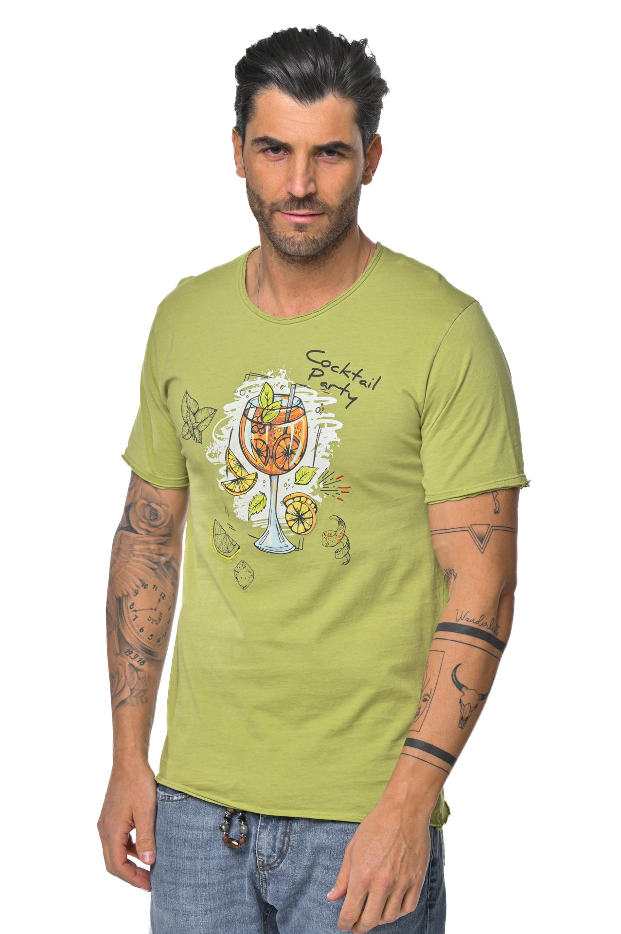 T-shirt con stampa DPE 2307 verde oliva SS23