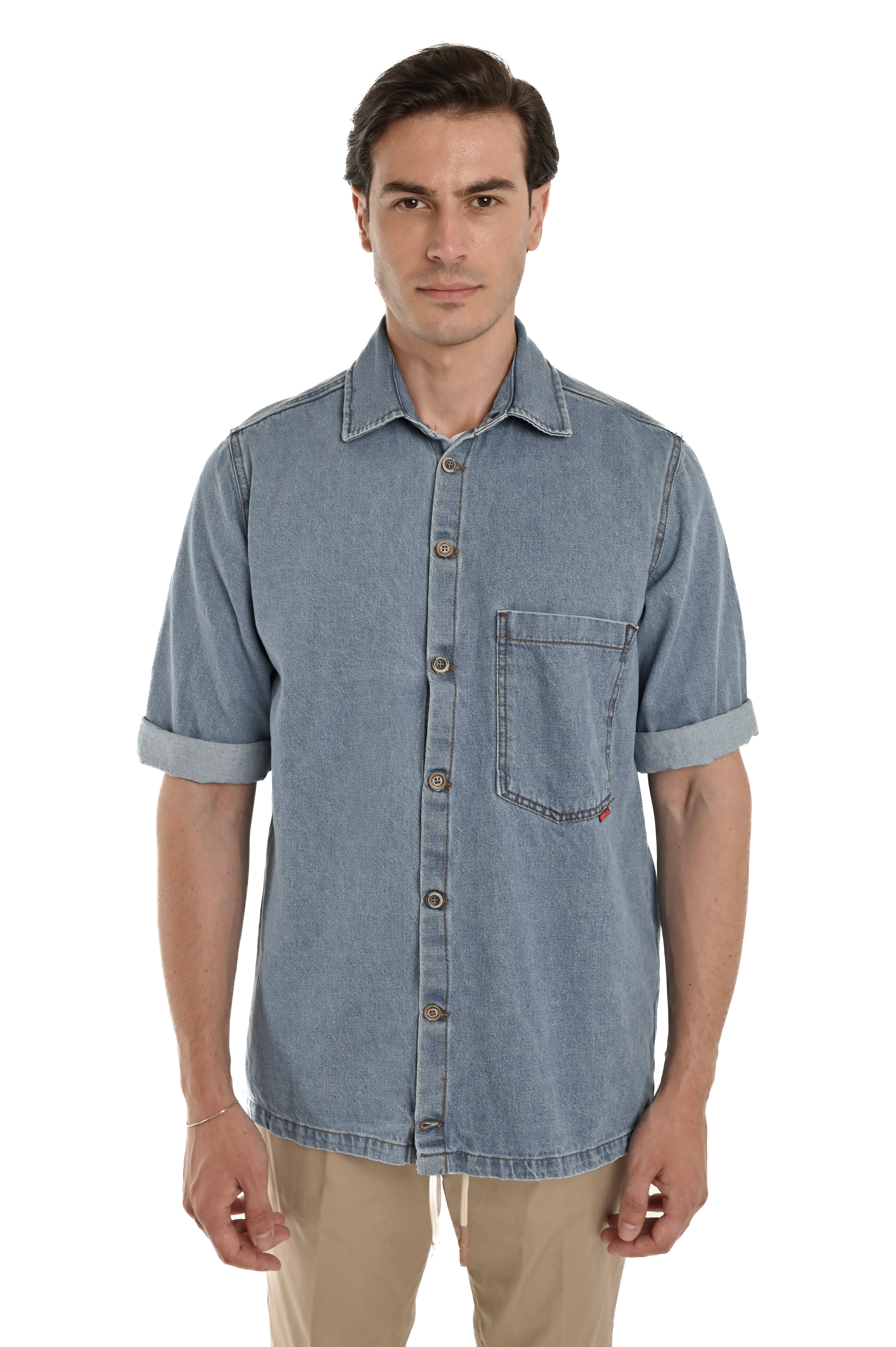 Camicia Denim regular Ling Stampa S.Bleach SS25