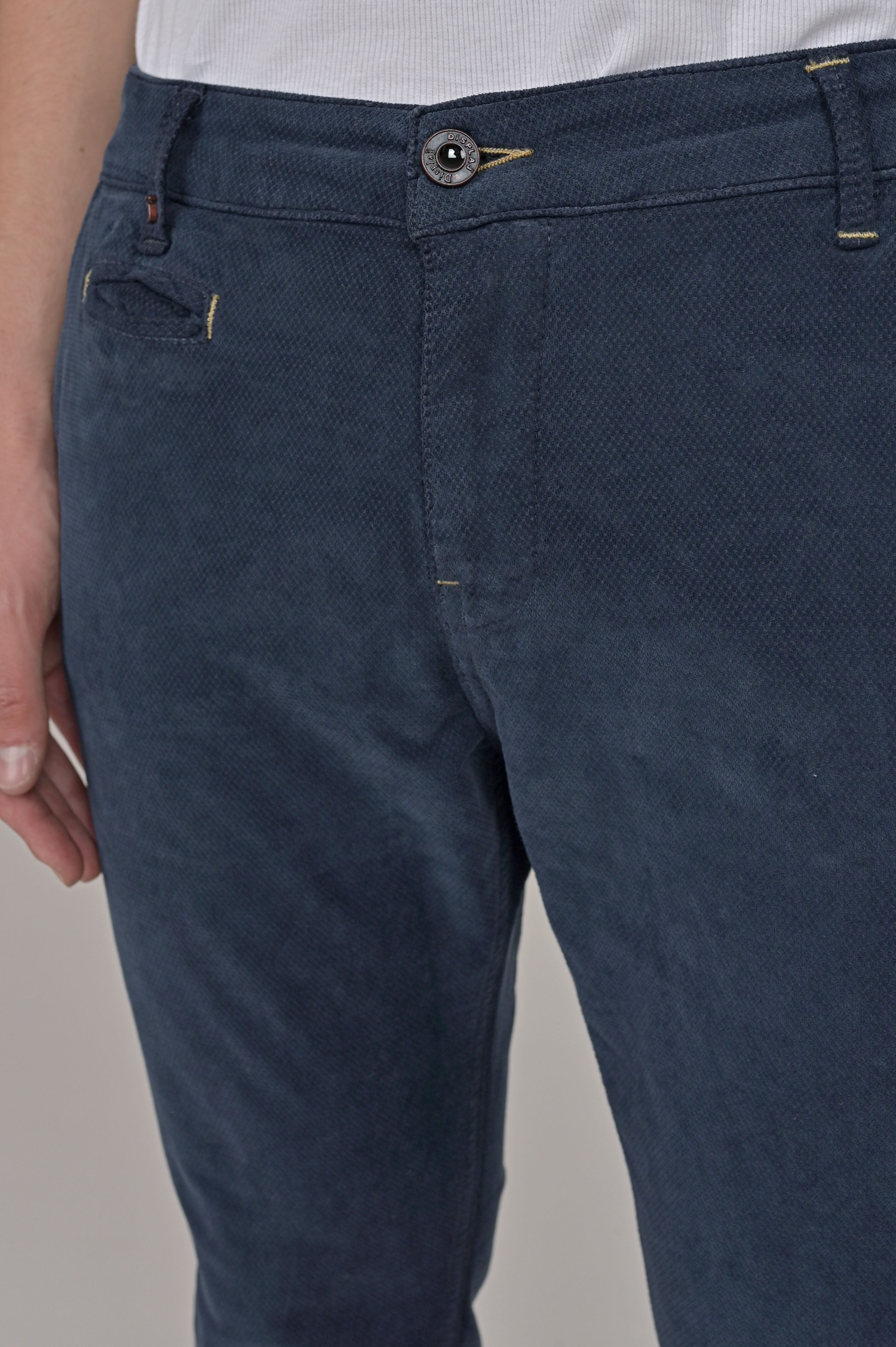 Pantaloni in velluto slim Kinos Terra blu FW24/25