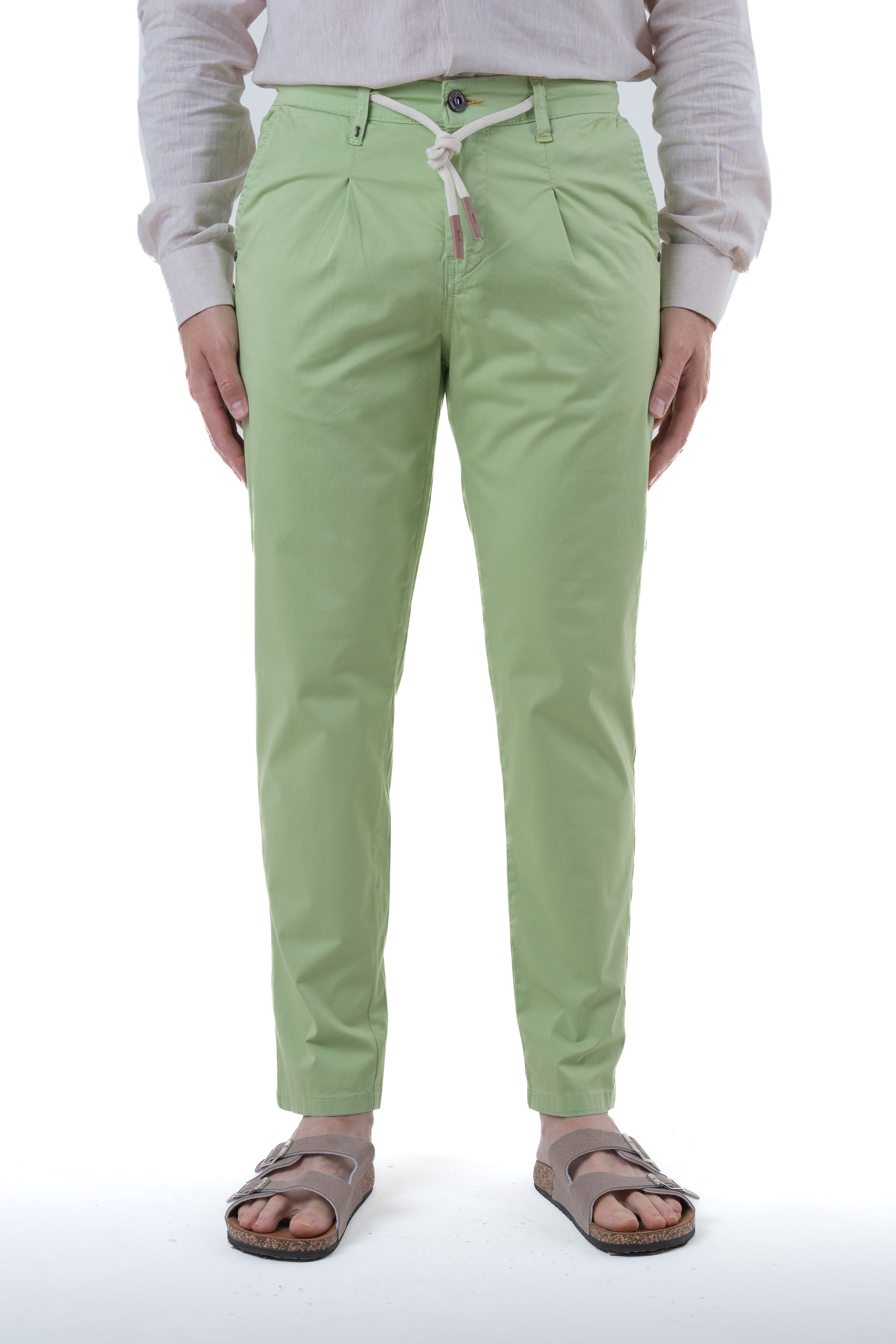 Regular Cotton Trousers Different Raso Blu SS25
