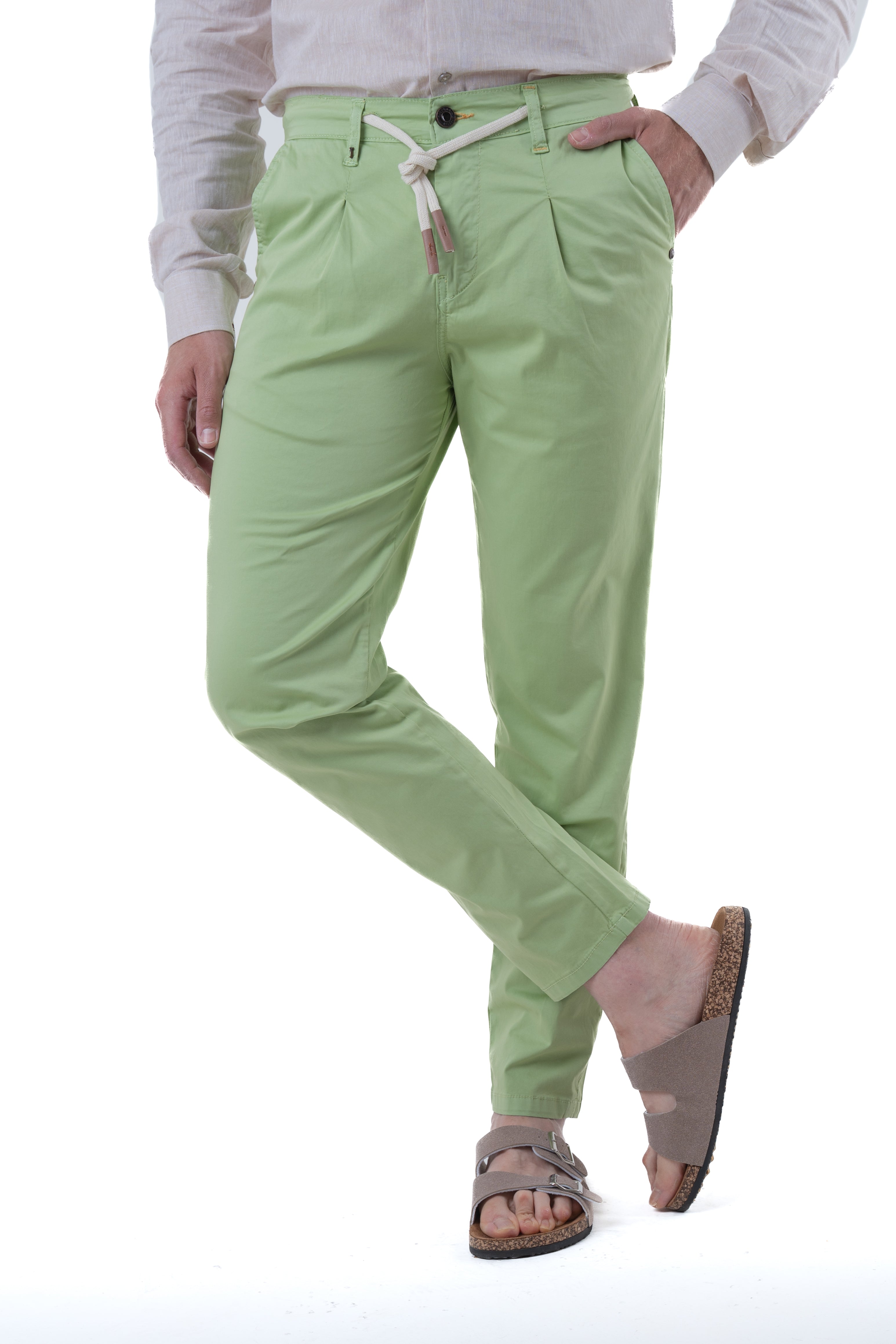 Regular Cotton Trousers Different Raso Blu SS25