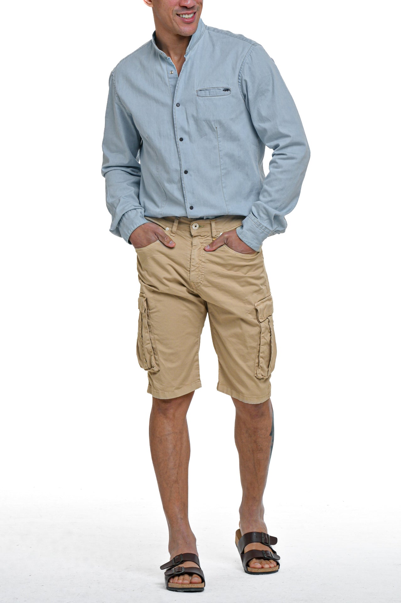 Extreme Beige SS24 regular cotton Bermuda shorts