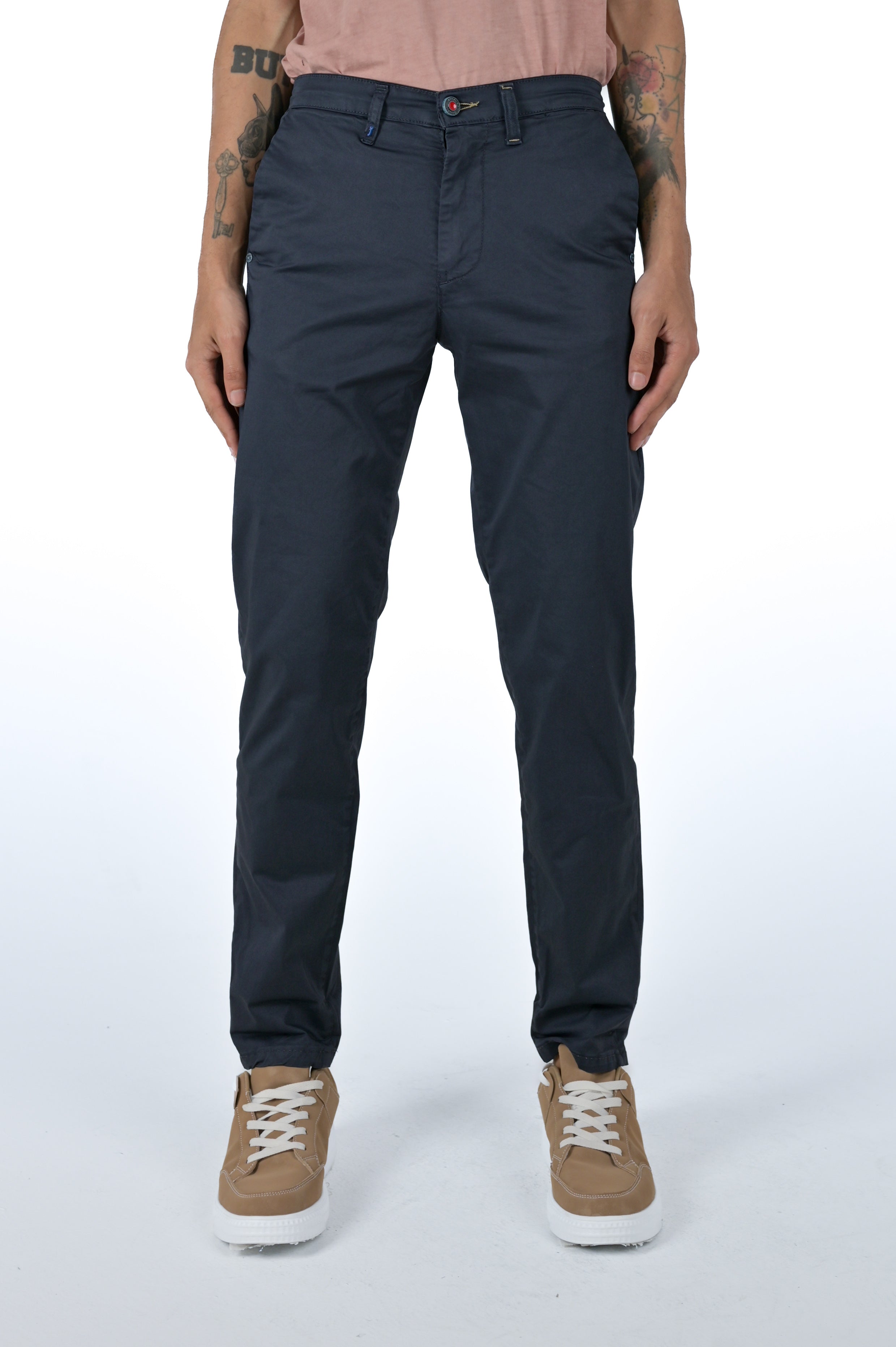 Pantaloni in cotone slim Sonic Raso Blu SS25