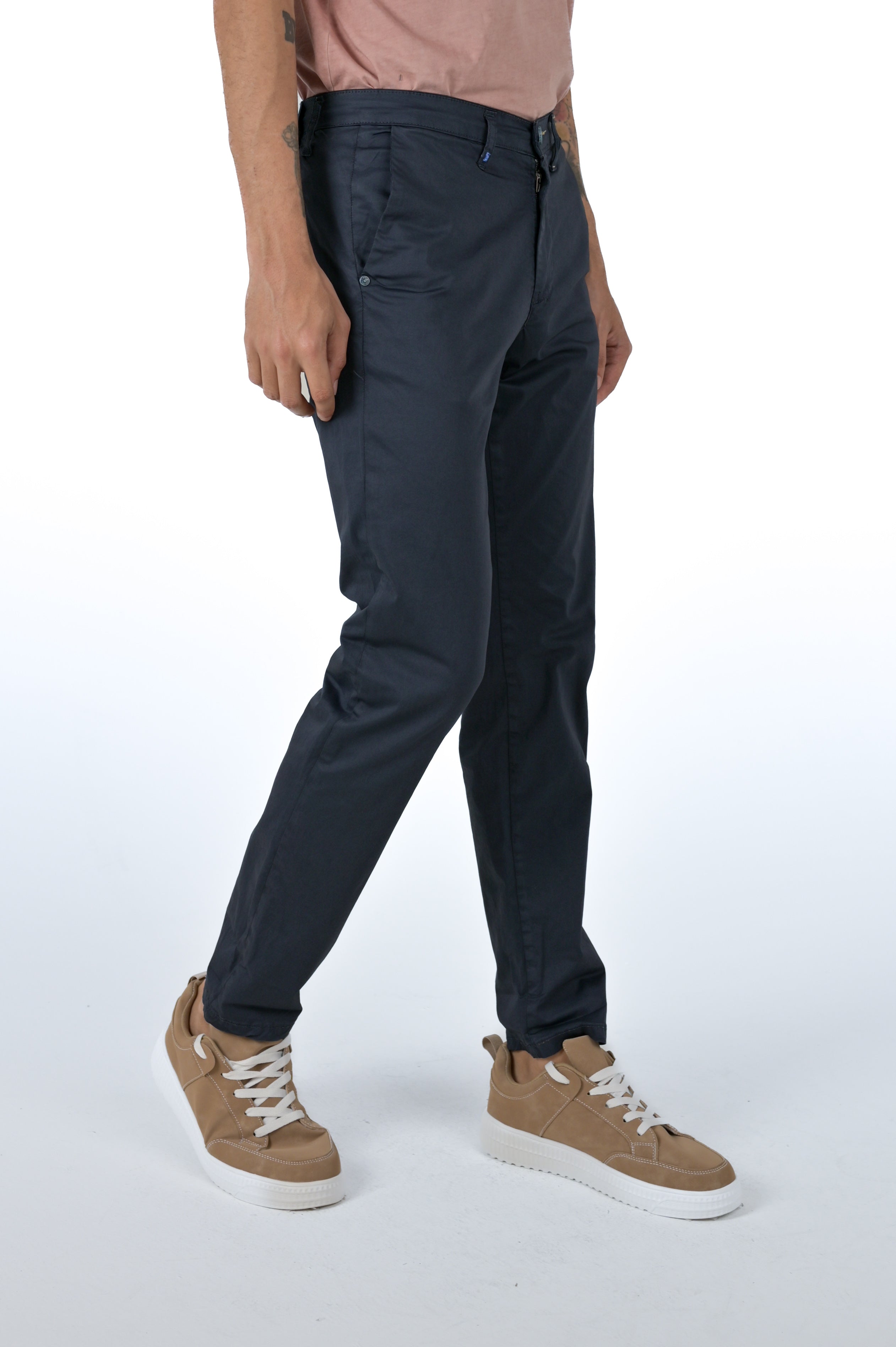 Pantaloni in cotone slim Sonic Raso Blu SS25