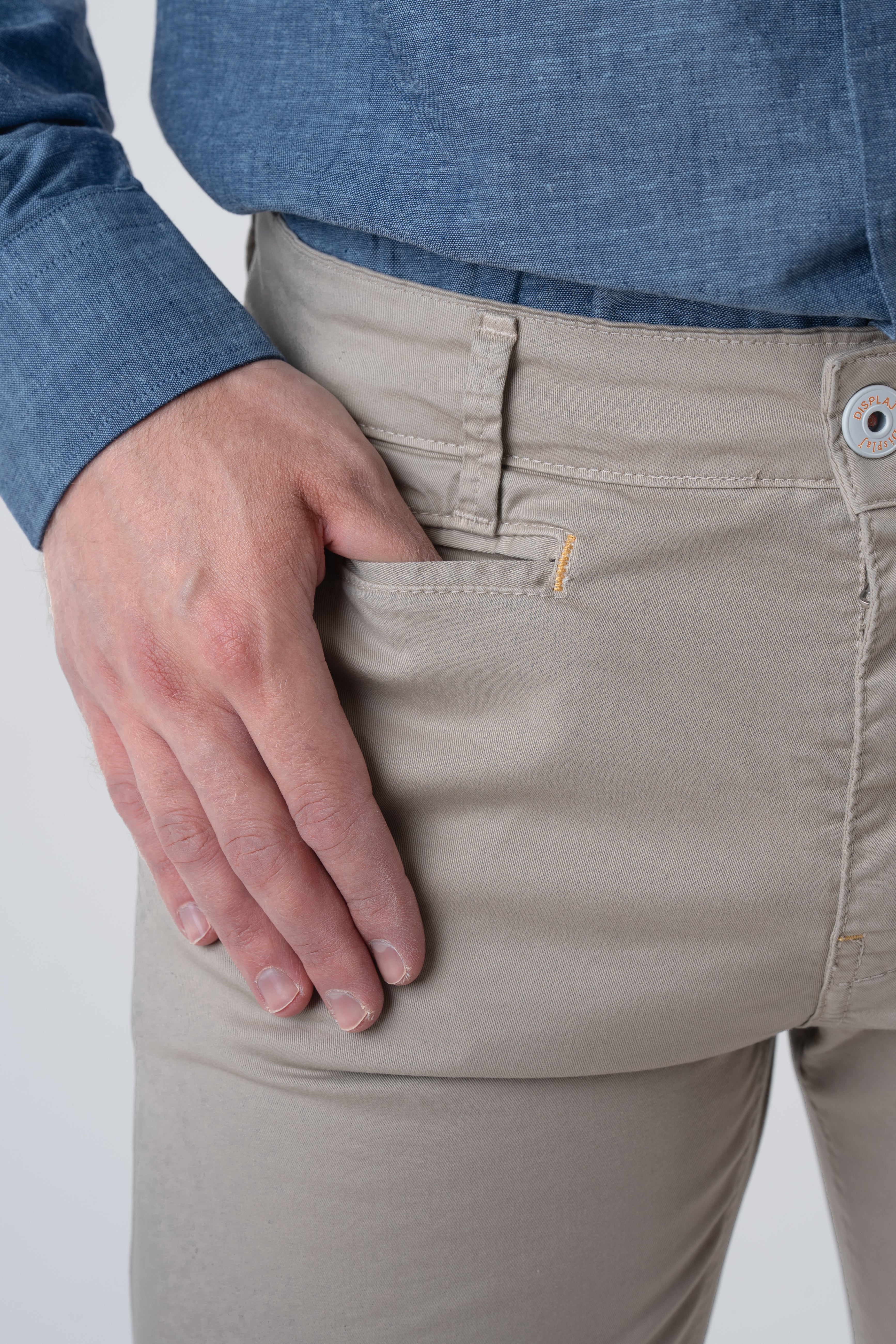 Pantaloni in cotone slim Kinos Beige SS26