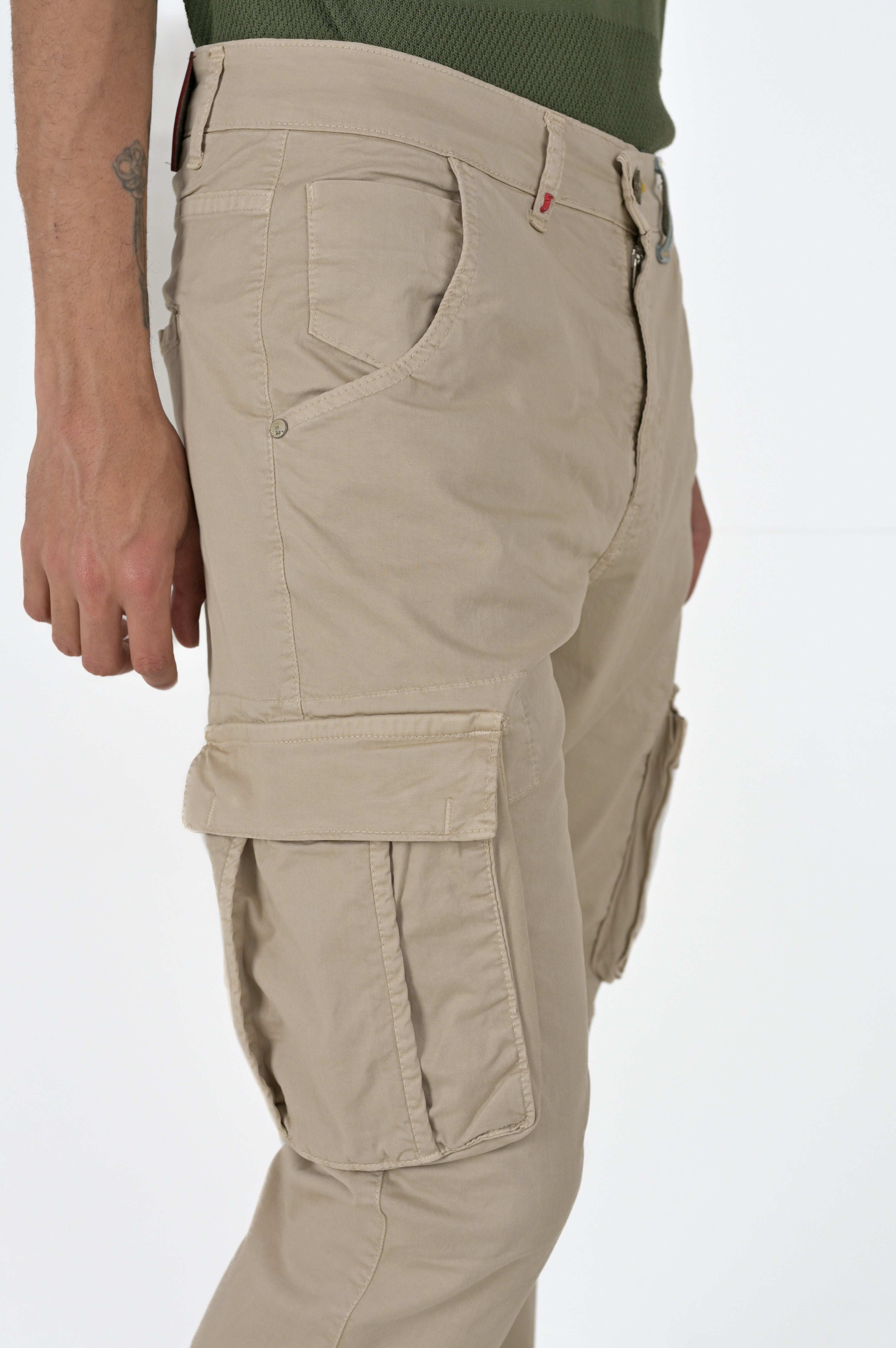 Marktas Beige Slim Cotton Trousers SS26