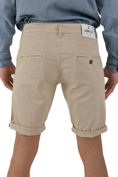 Cristian Maldive Beige SS25 slim cotton Bermuda shorts