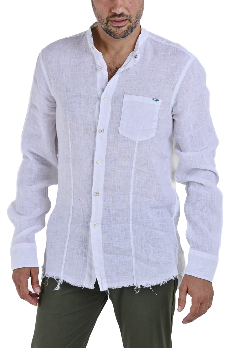 Camicia in Lino regular Leo Taschino Bianco SS24