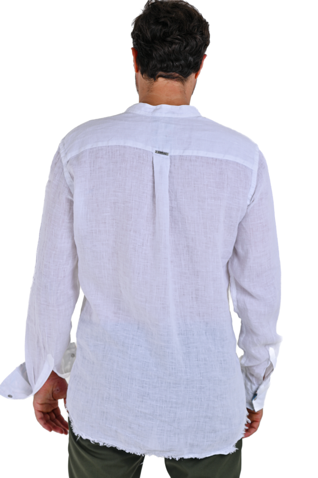 Camicia uomo in lino con taschino LEO - Displaj