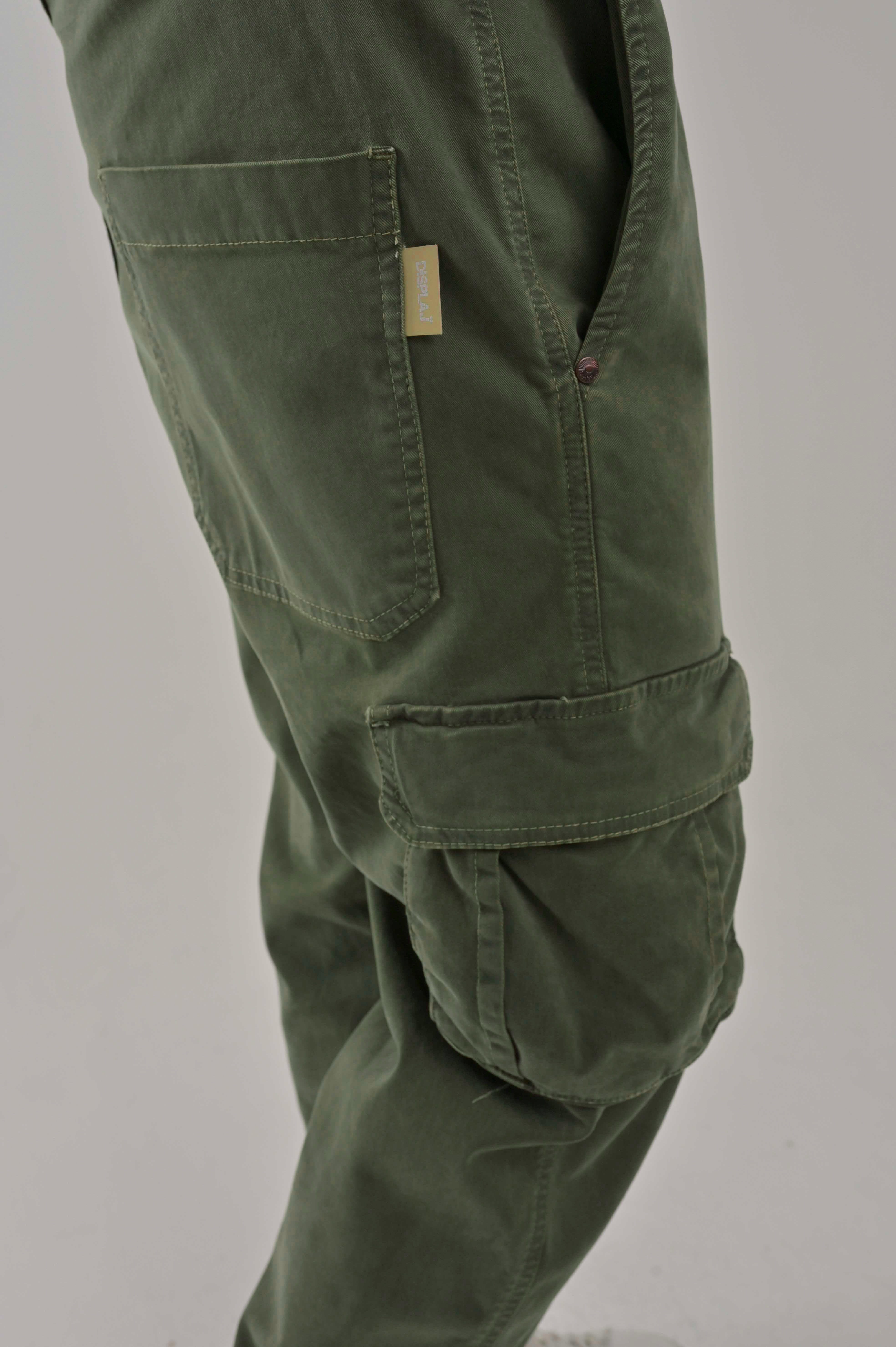 Pantaloni in cotone regular Detroit verde FW24/25