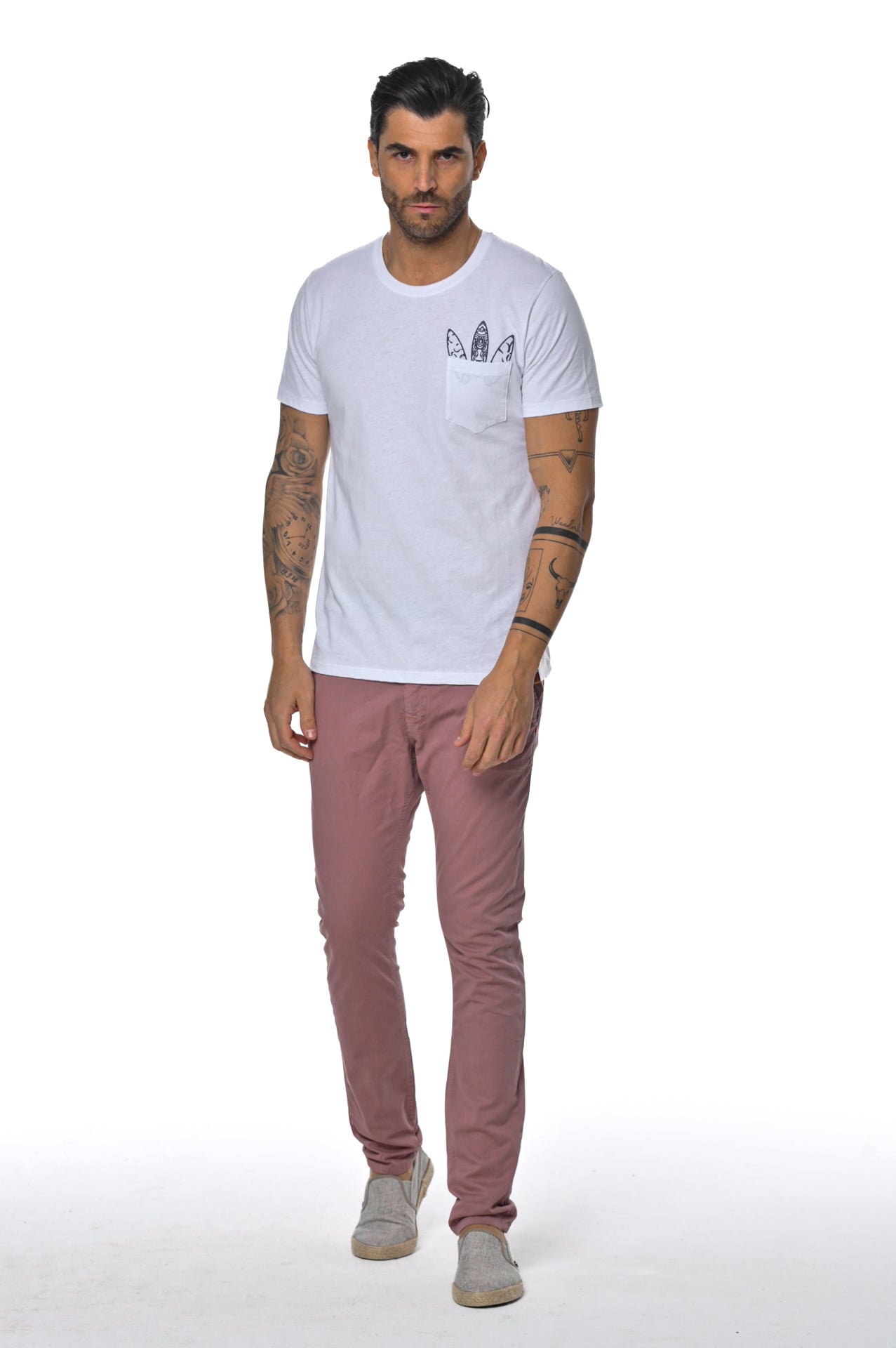 Slim Kinos Cotton Trousers Pink SS26