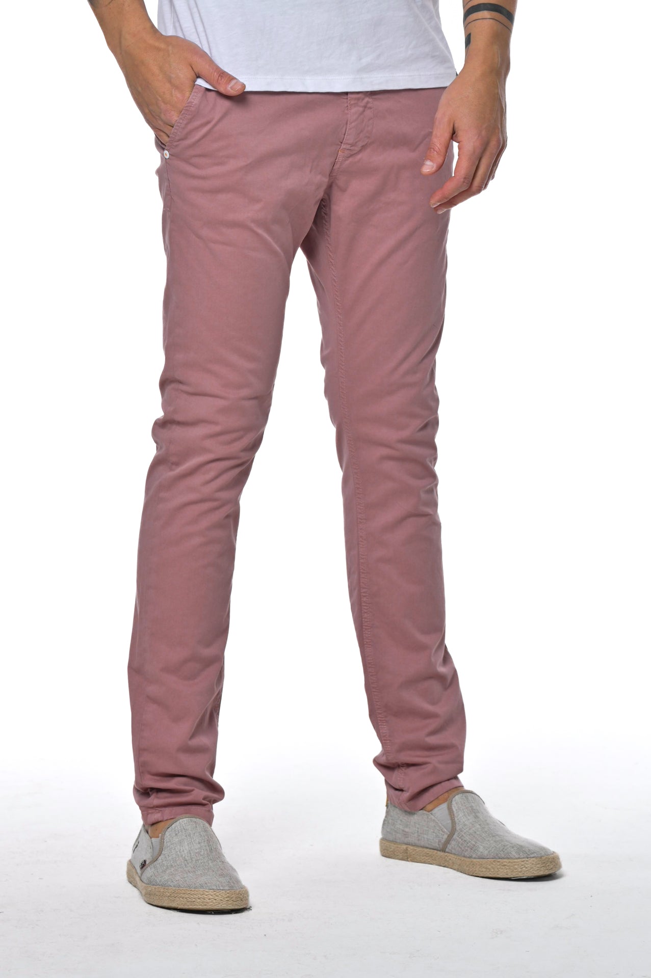 Slim Kinos Cotton Trousers Pink SS26