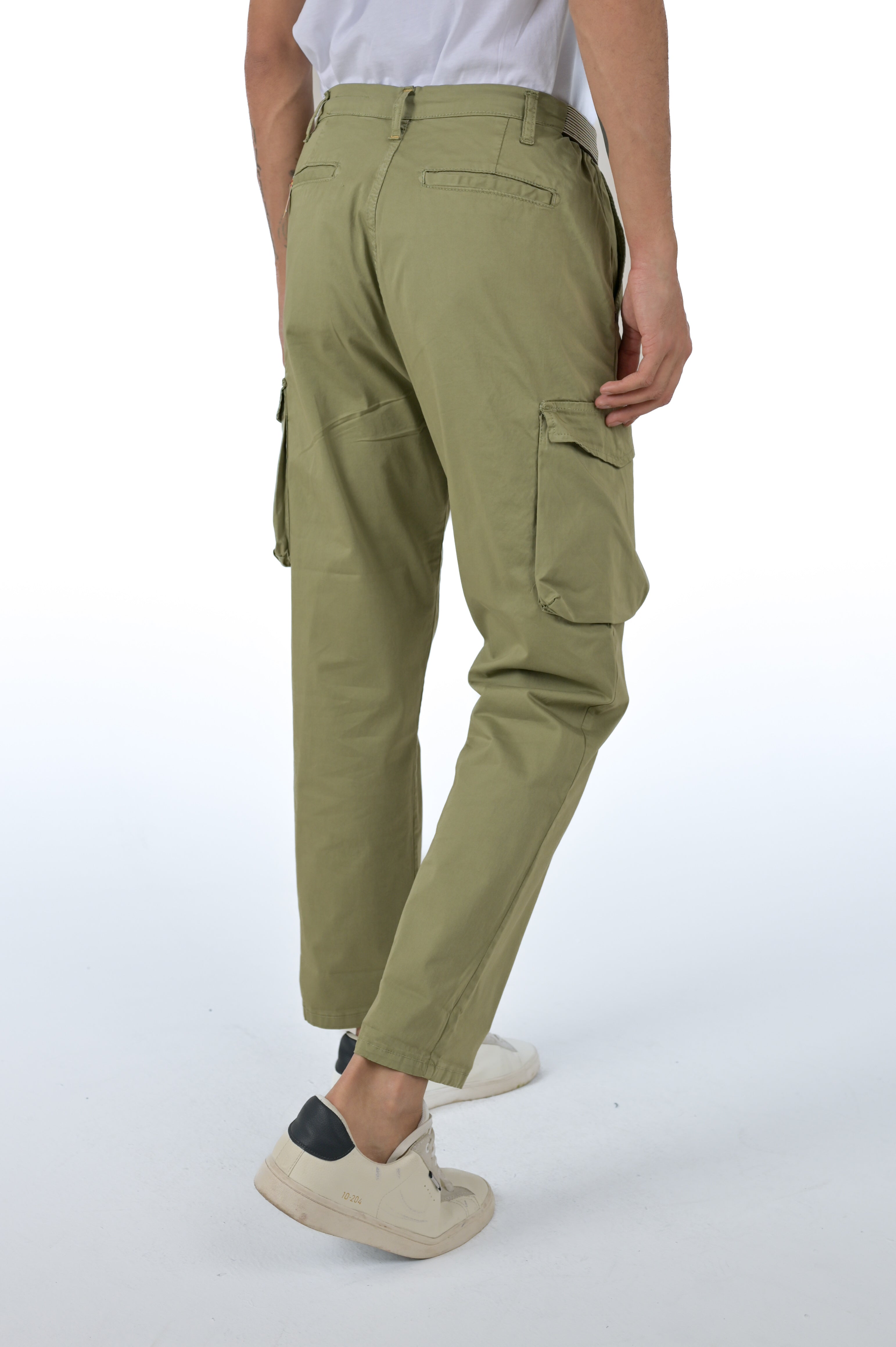 Pantaloni regular Screen Raso verde SS24