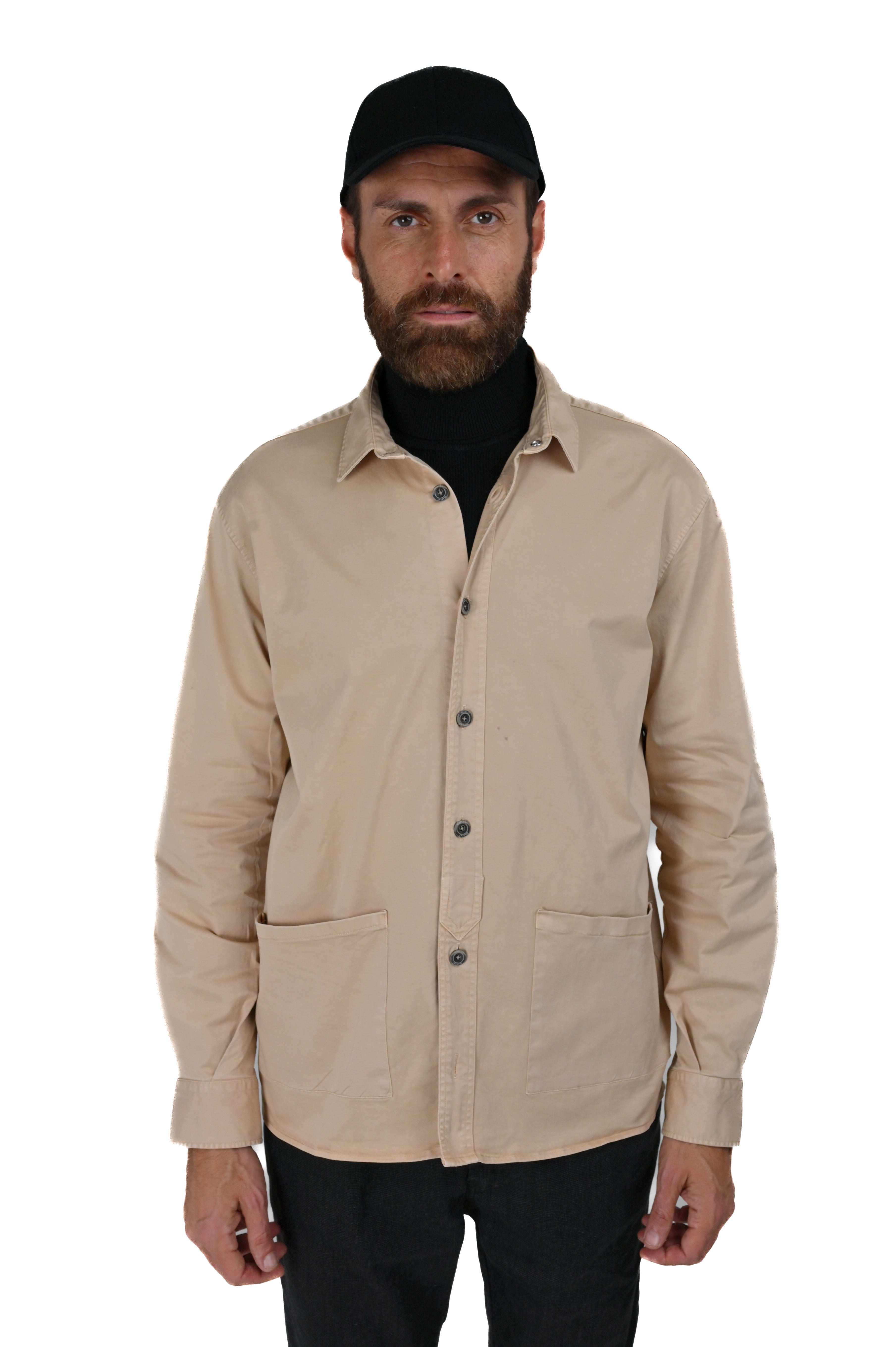 Camicione in cotone regular Sun Bull beige FW24/25