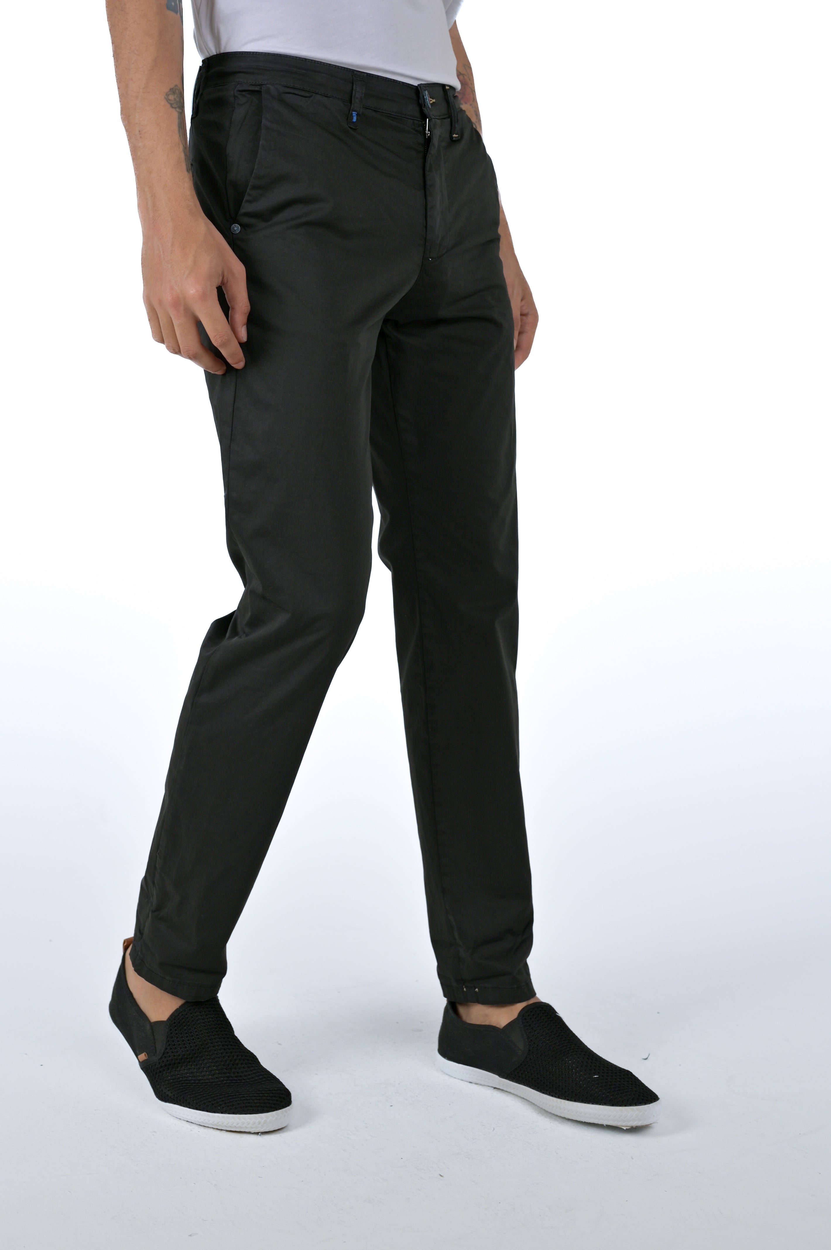 Pantaloni in cotone slim Sonic Raso Nero SS25