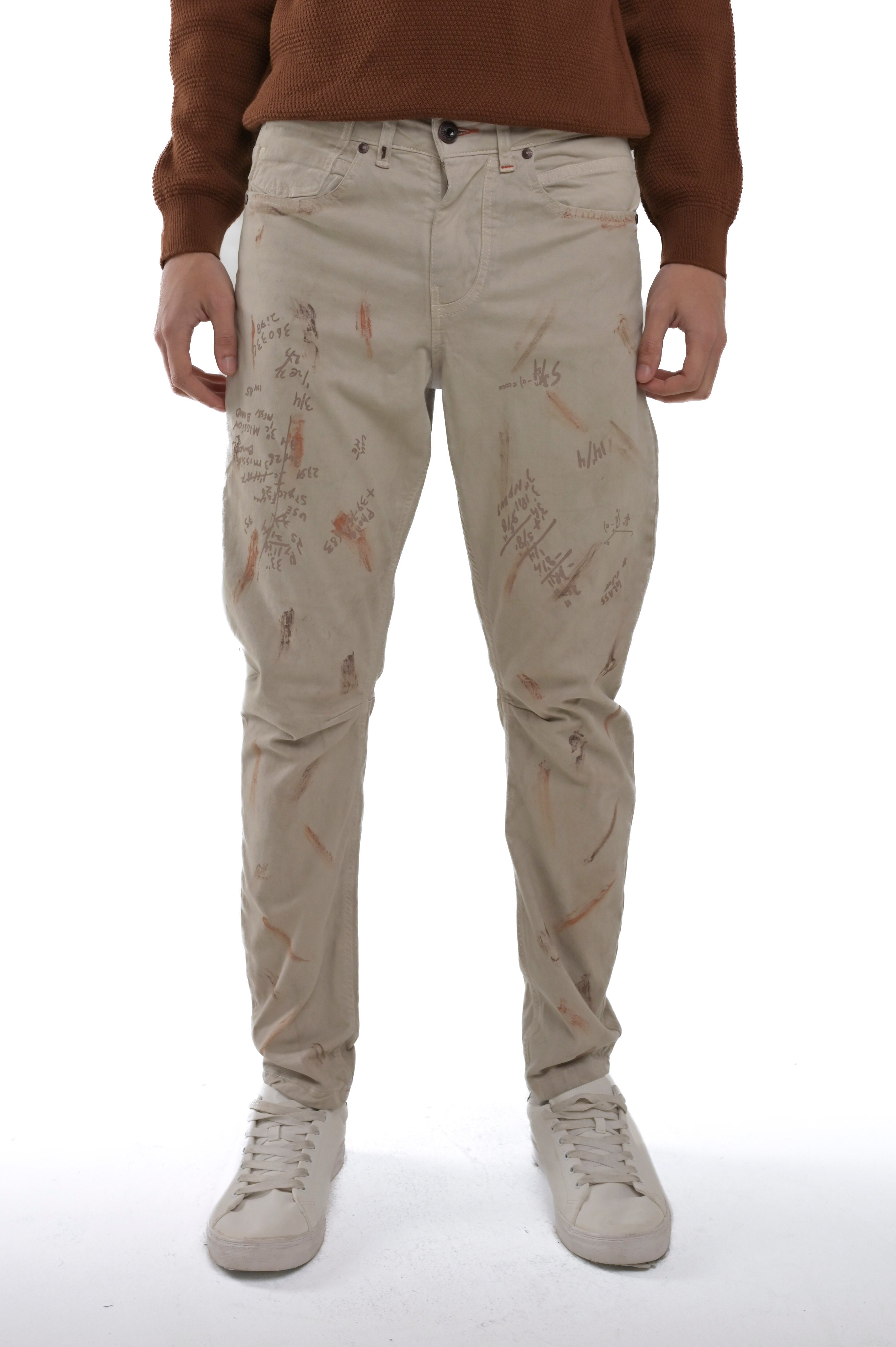 Pantaloni in cotone tapered Kron Stampato beige FW24/25