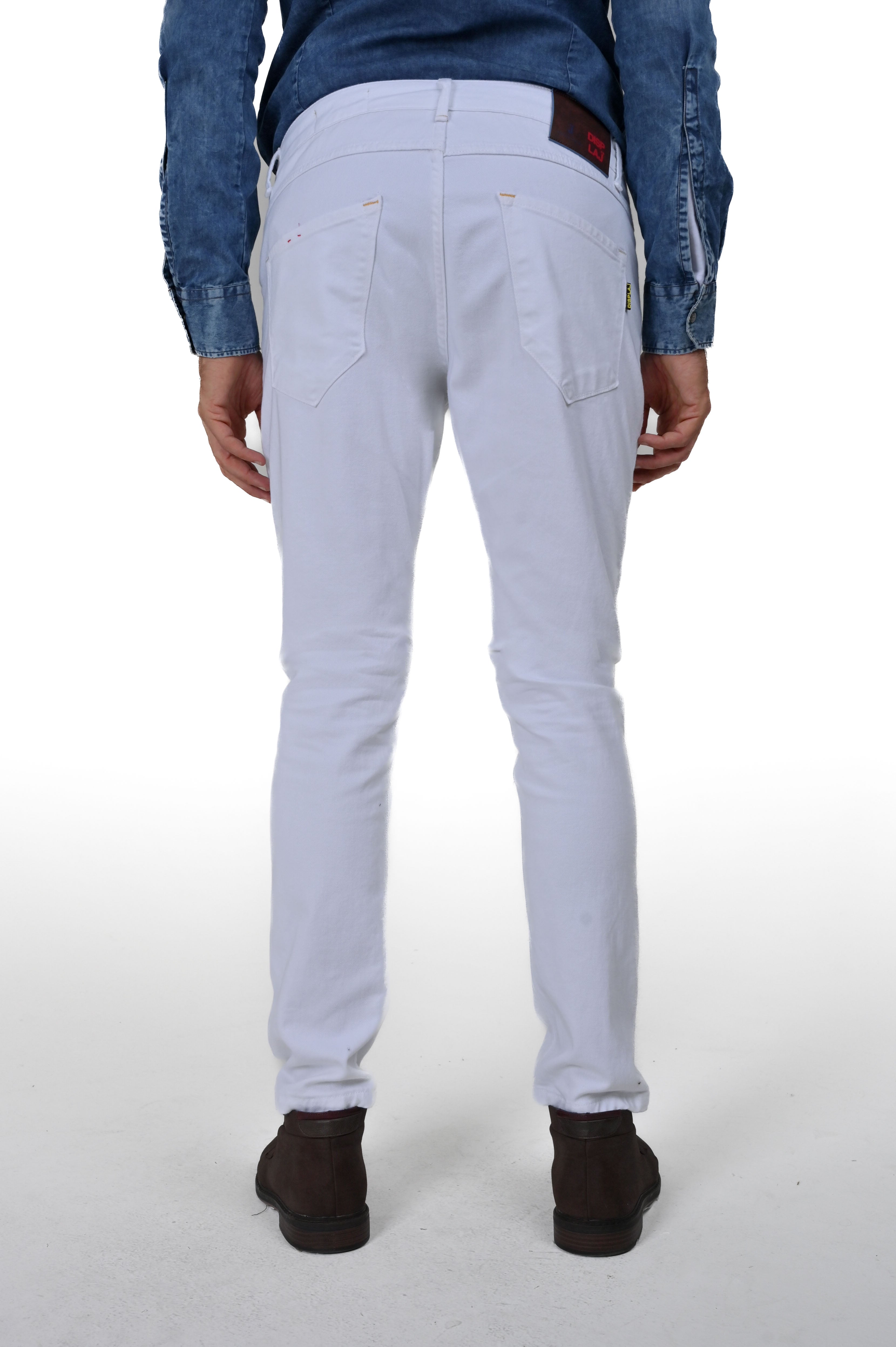 Pantaloni in cotone slim New London Bull bianco FW24/25