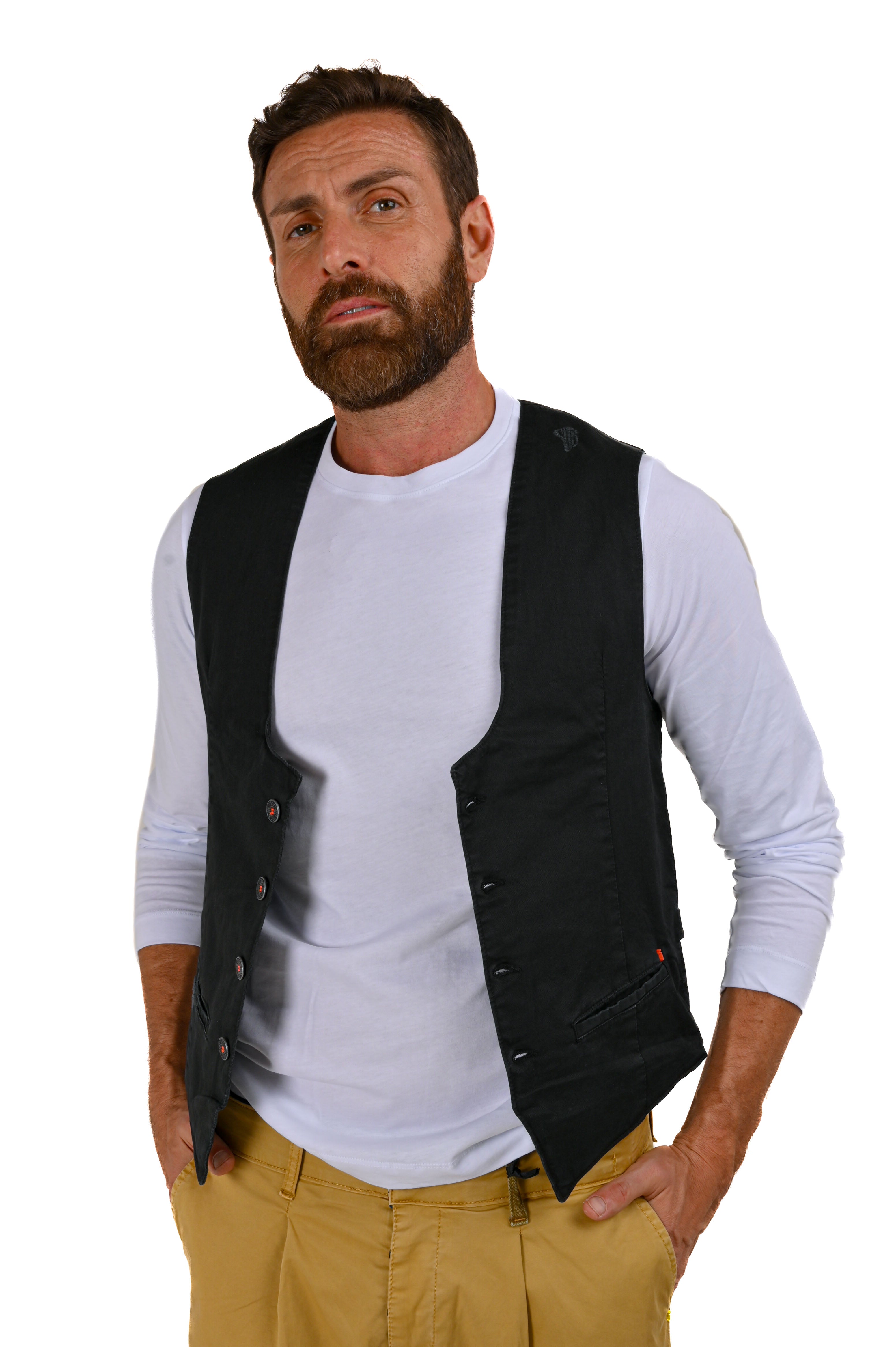 Gilet in cotone regular Raz Nero SS22