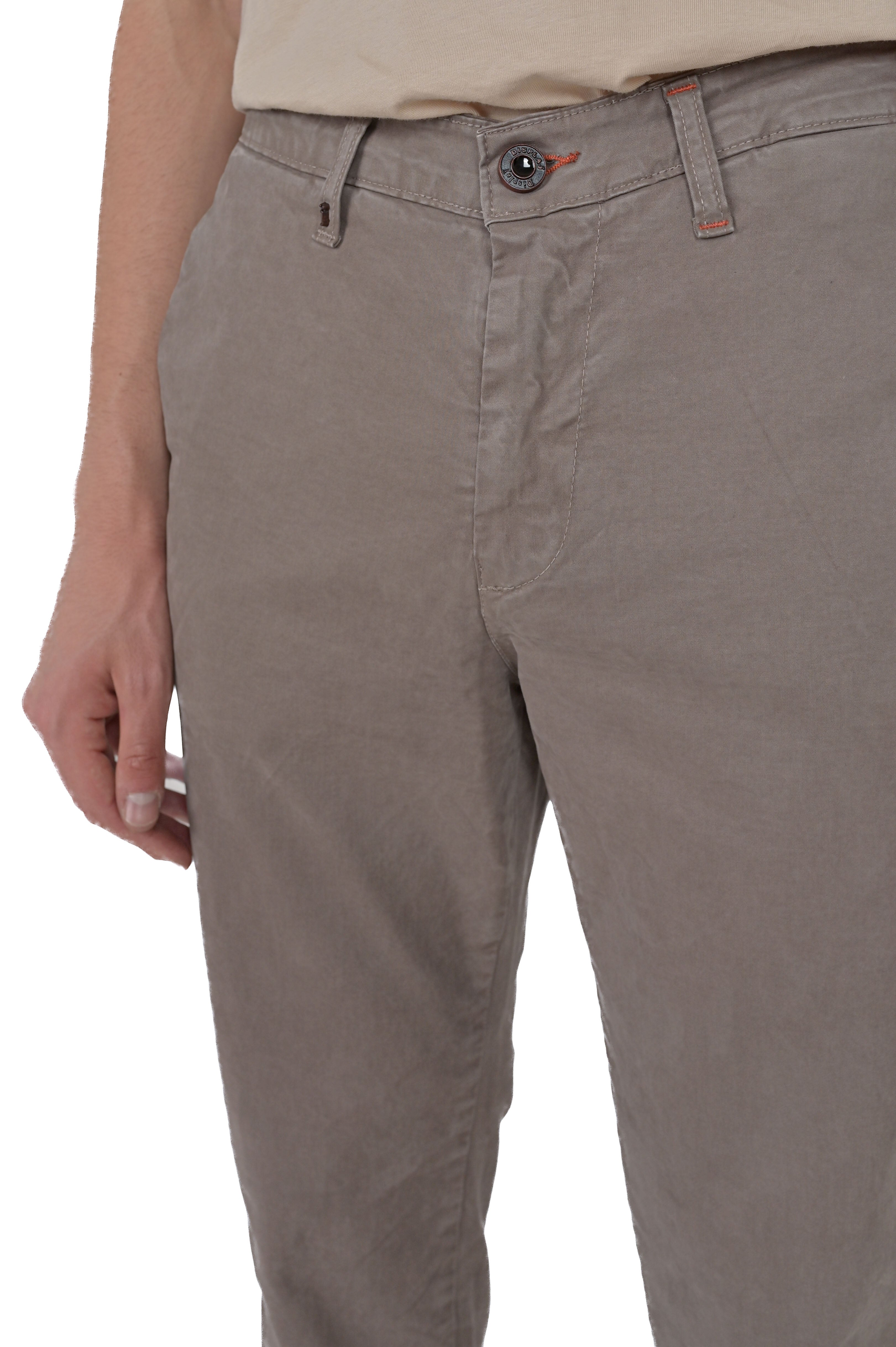 Pantaloni in cotone slim Sonic Raso fango FW24/25