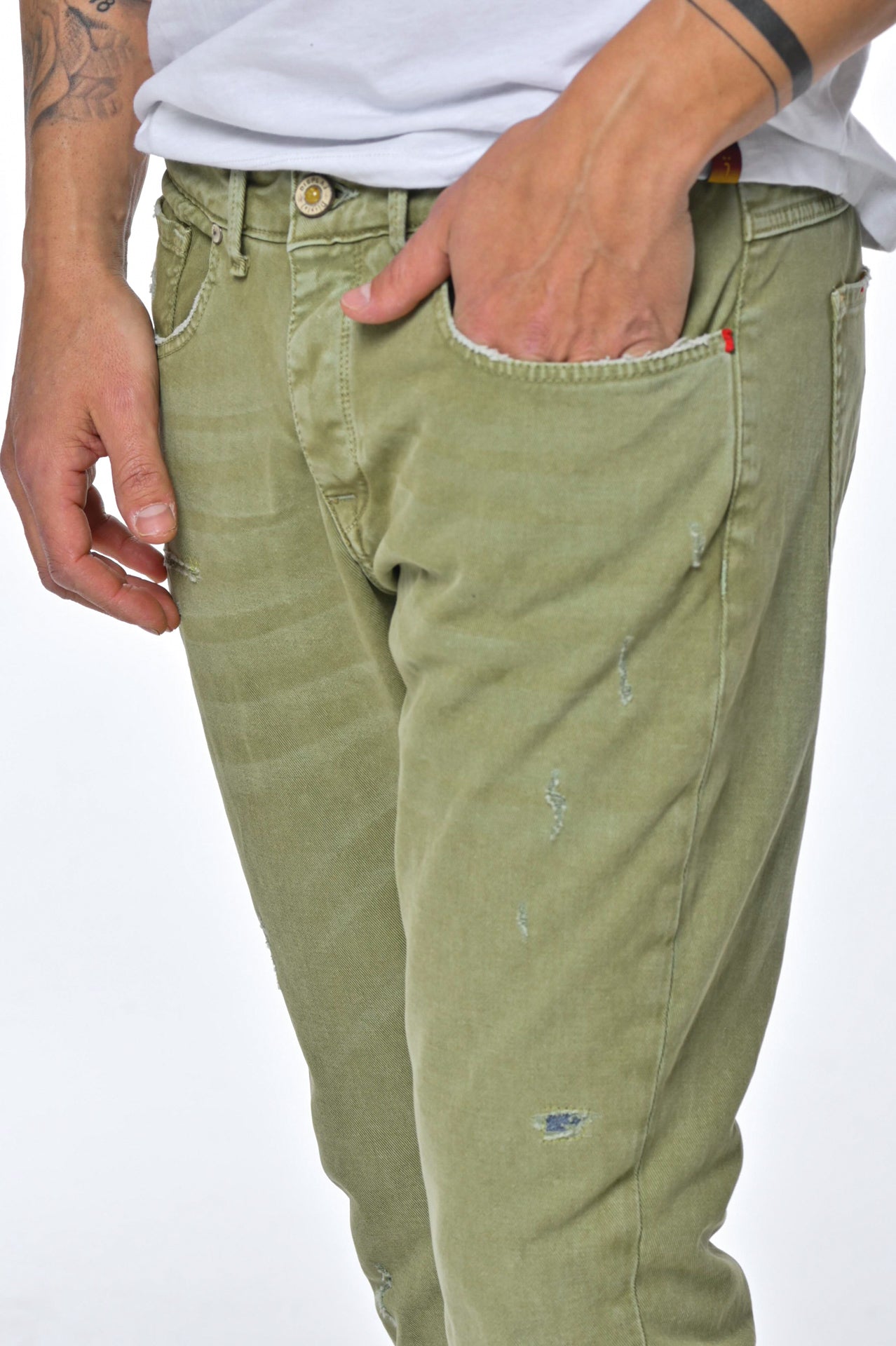 Pantaloni in cotone slim New London DRL SS23