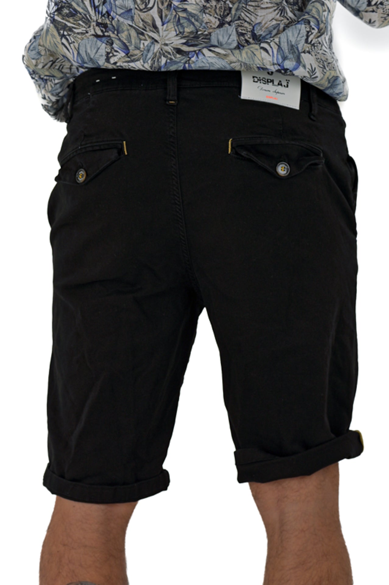 Emme Overspin Black Cotton Bermuda Shorts