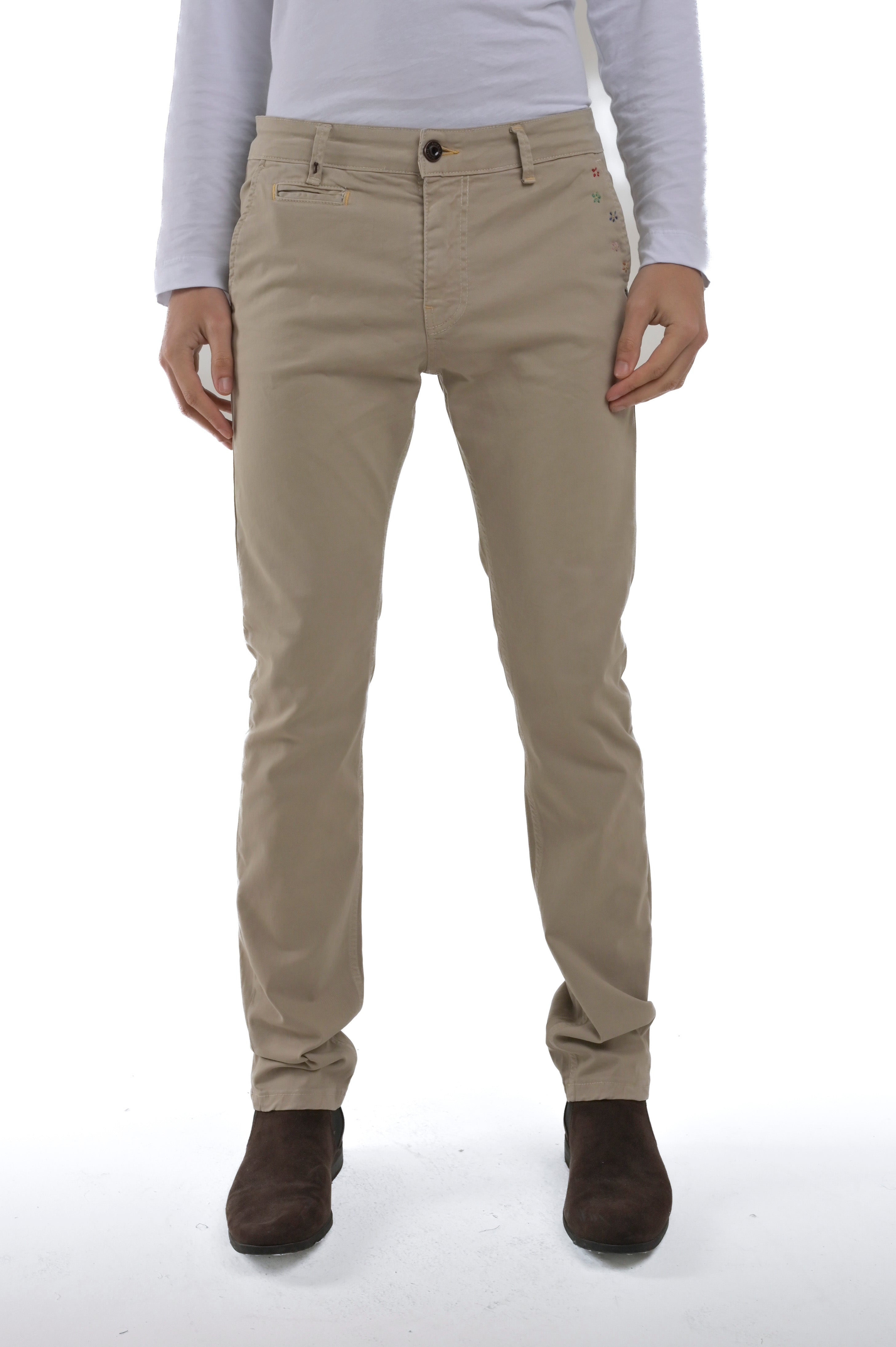 Slim cotton trousers Kinos Embroidery FW24/25