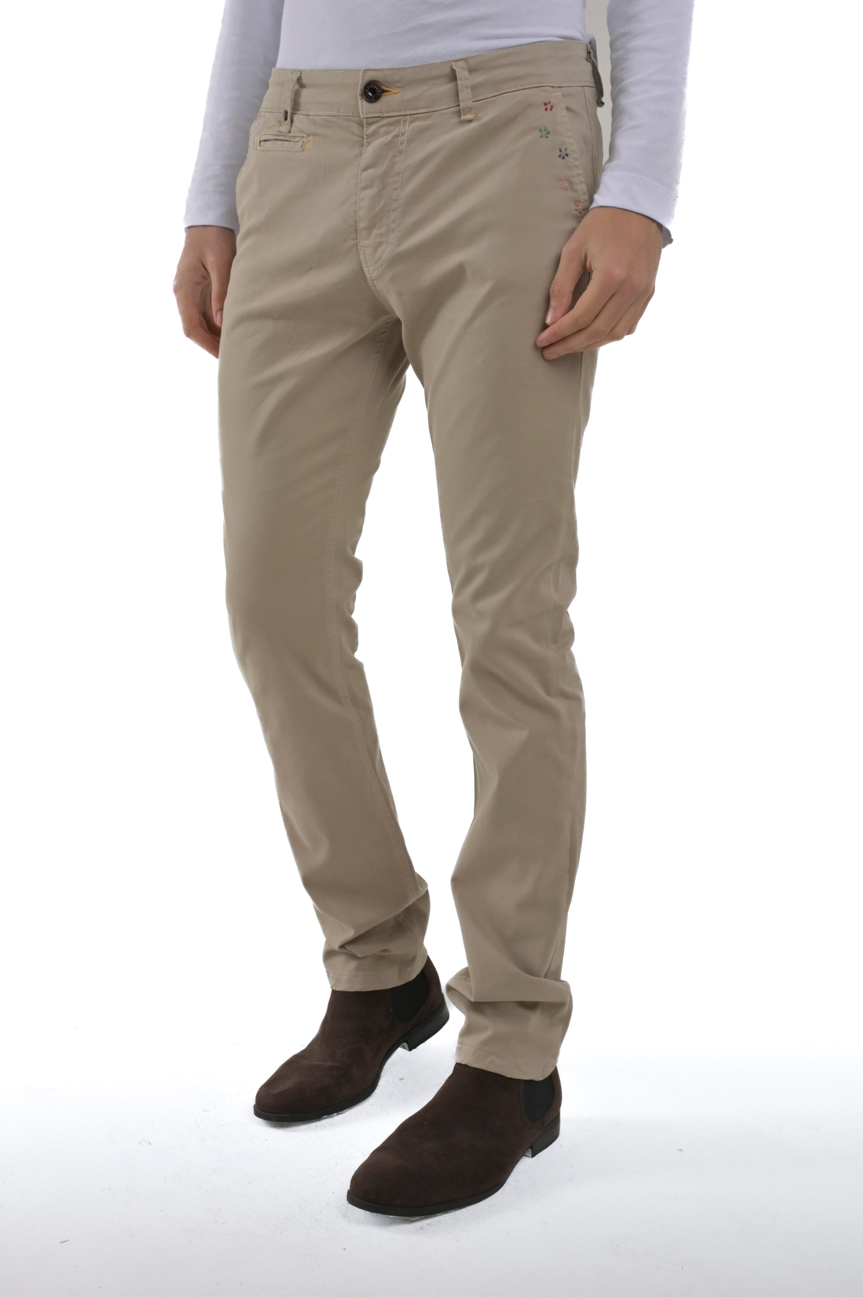 Slim cotton trousers Kinos Embroidery FW24/25