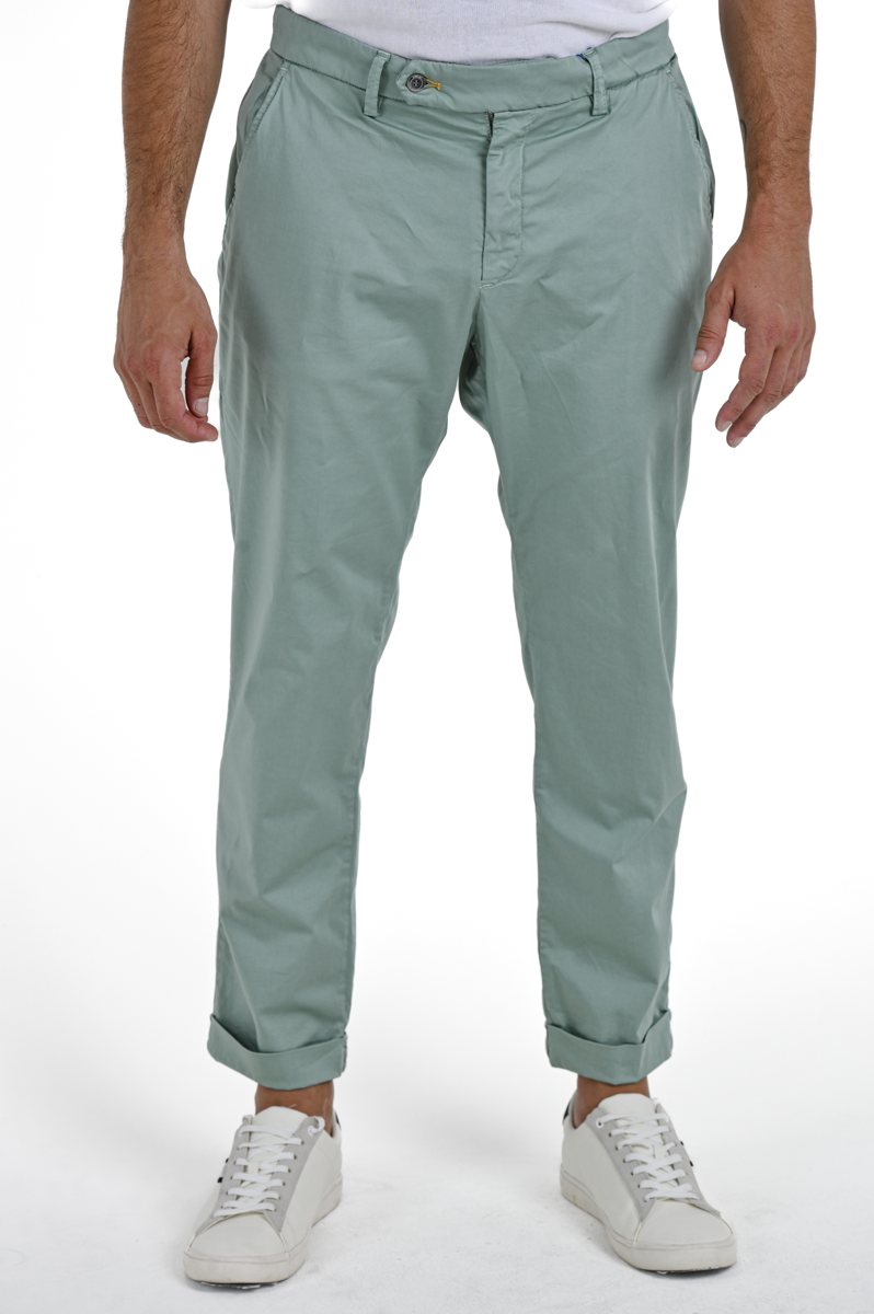 Pantaloni classici slim Racket Maribor Verde Acqua SS24