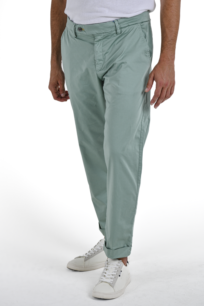 Pantaloni classici slim Racket Maribor Verde Acqua SS24