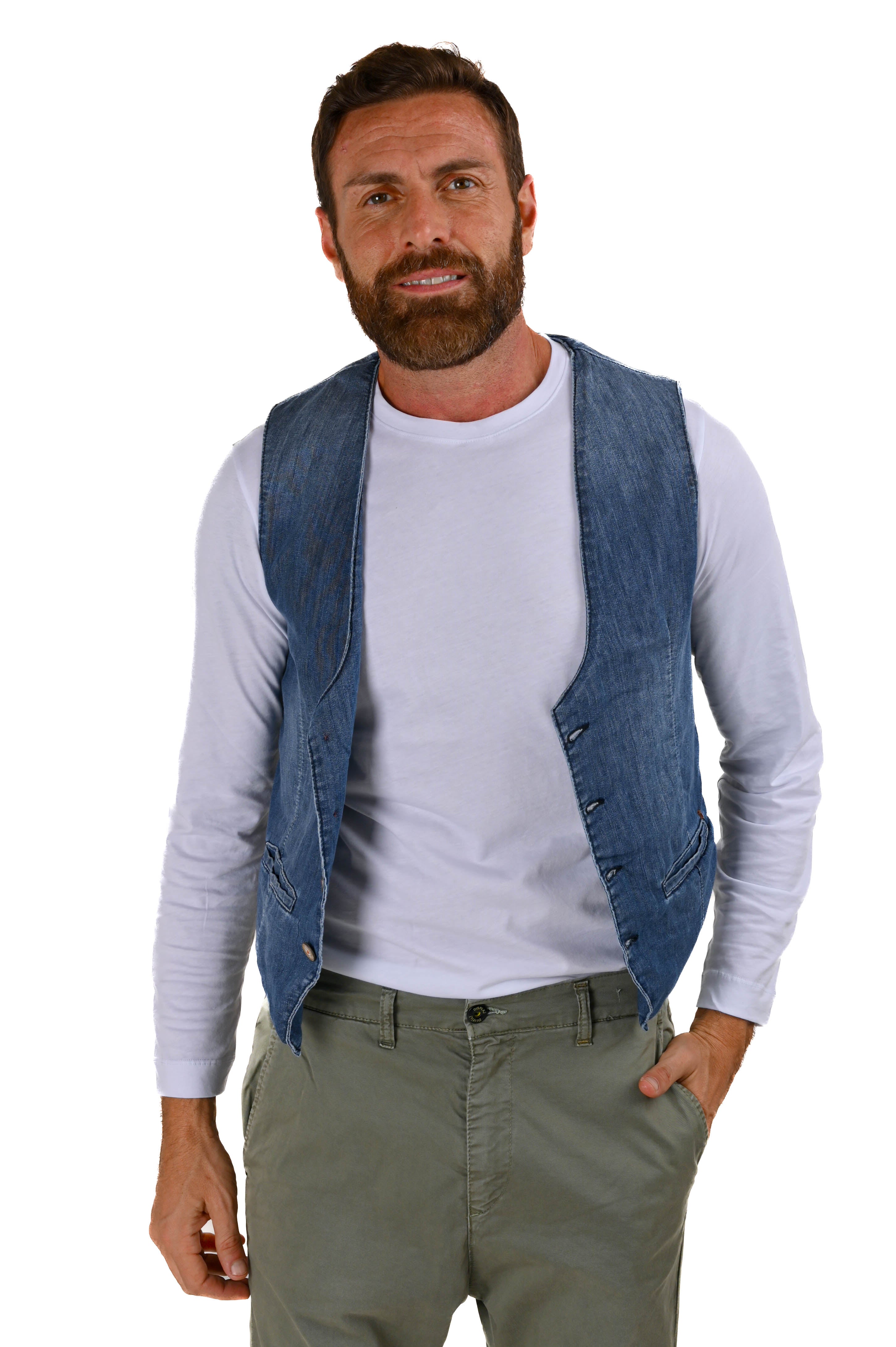 Regular Cotton Vest Raz Jeans Dark SS22