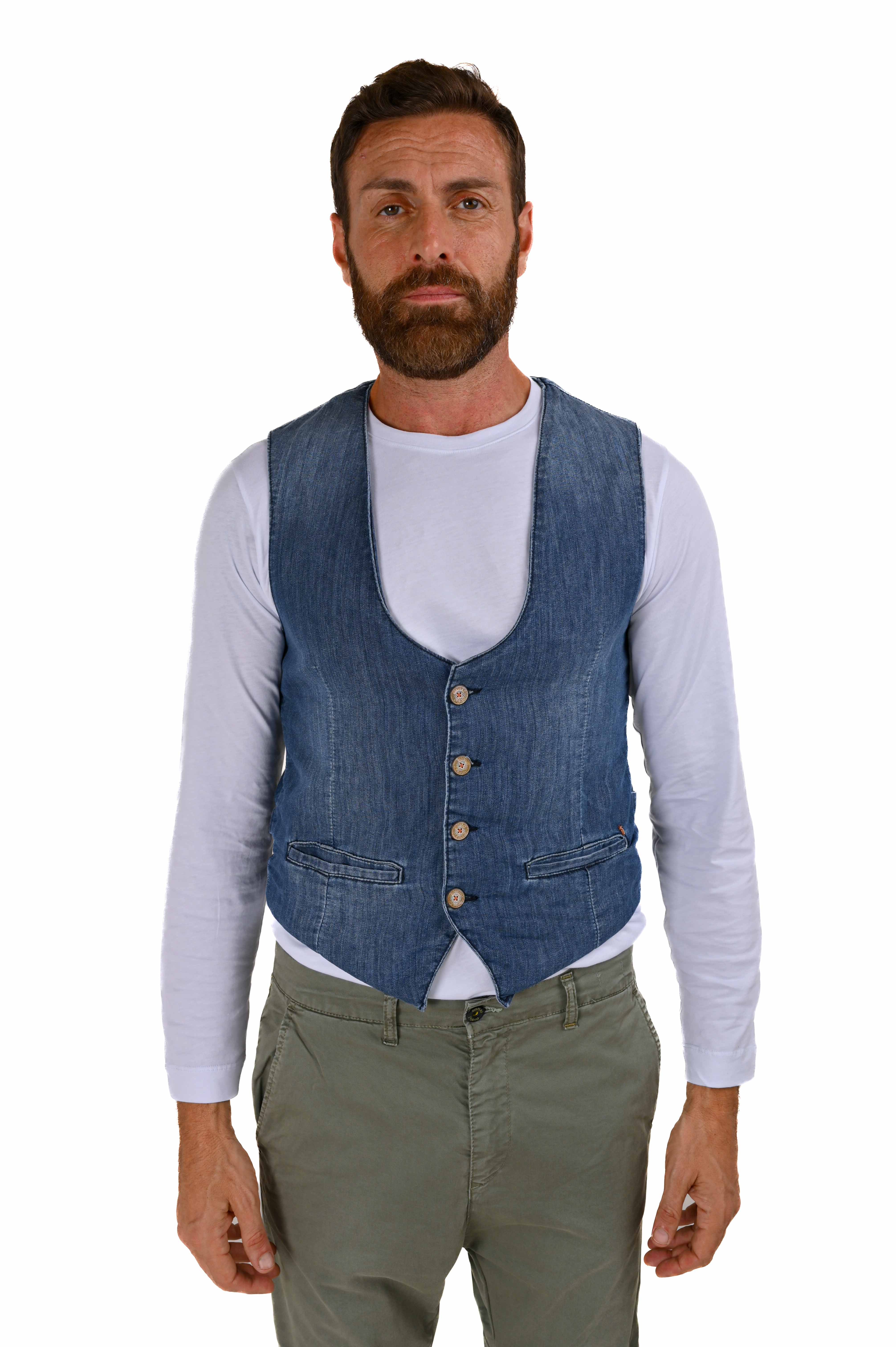 Regular Cotton Vest Raz Jeans Dark SS22