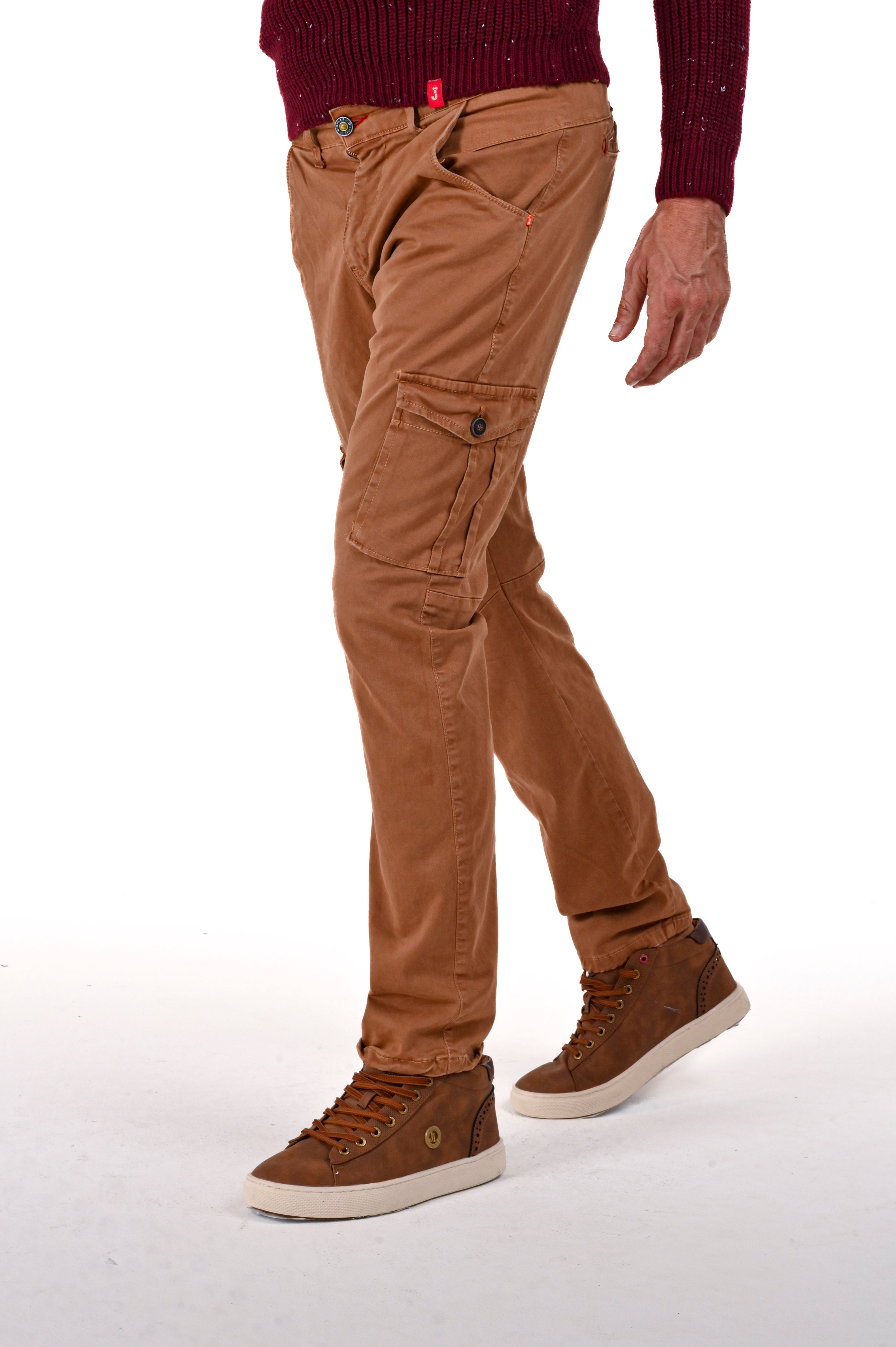 Cezanne beige slim cotton trousers FW24/25