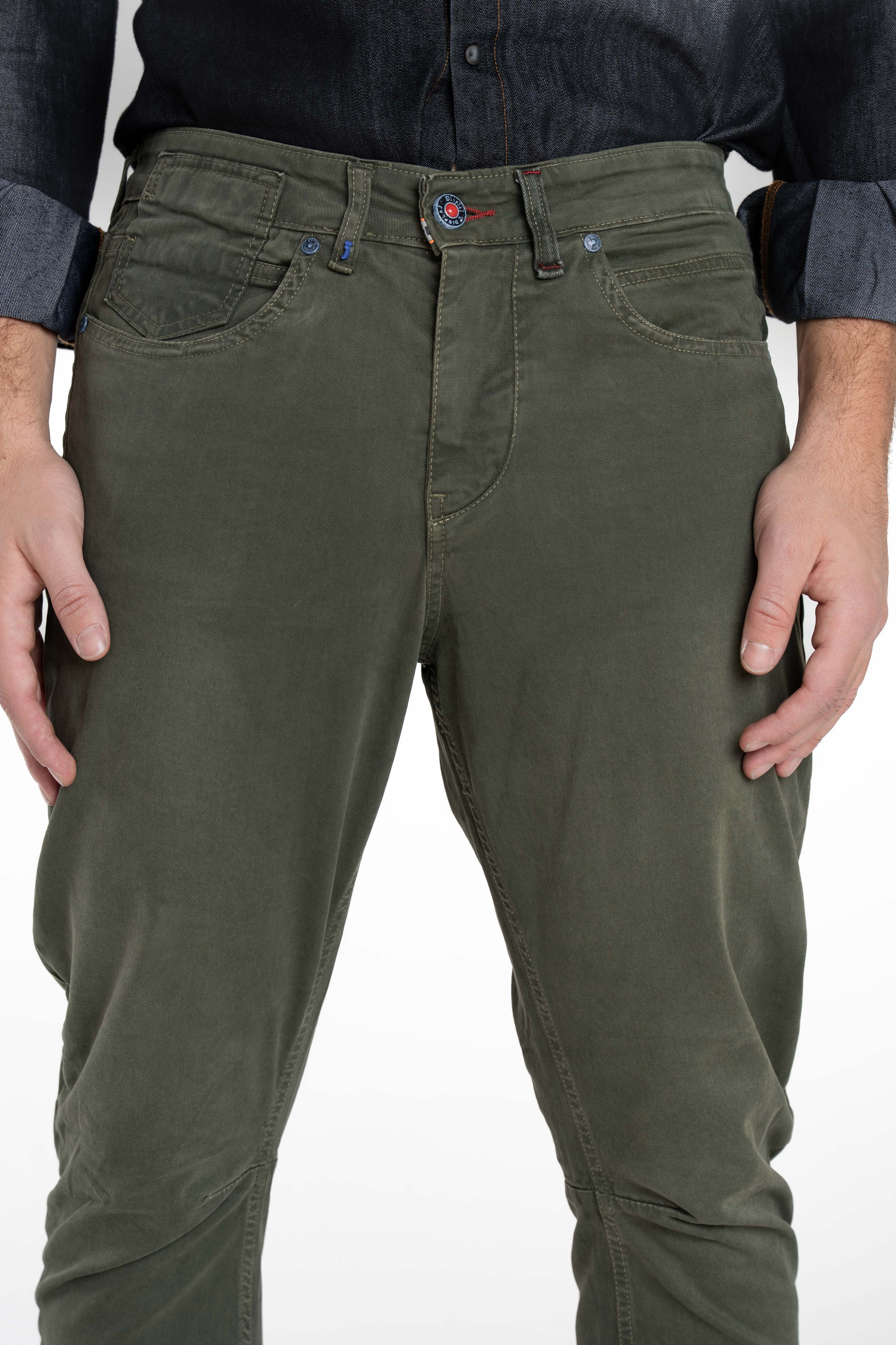 Kron Green Tapered Cotton Trousers FW24/25