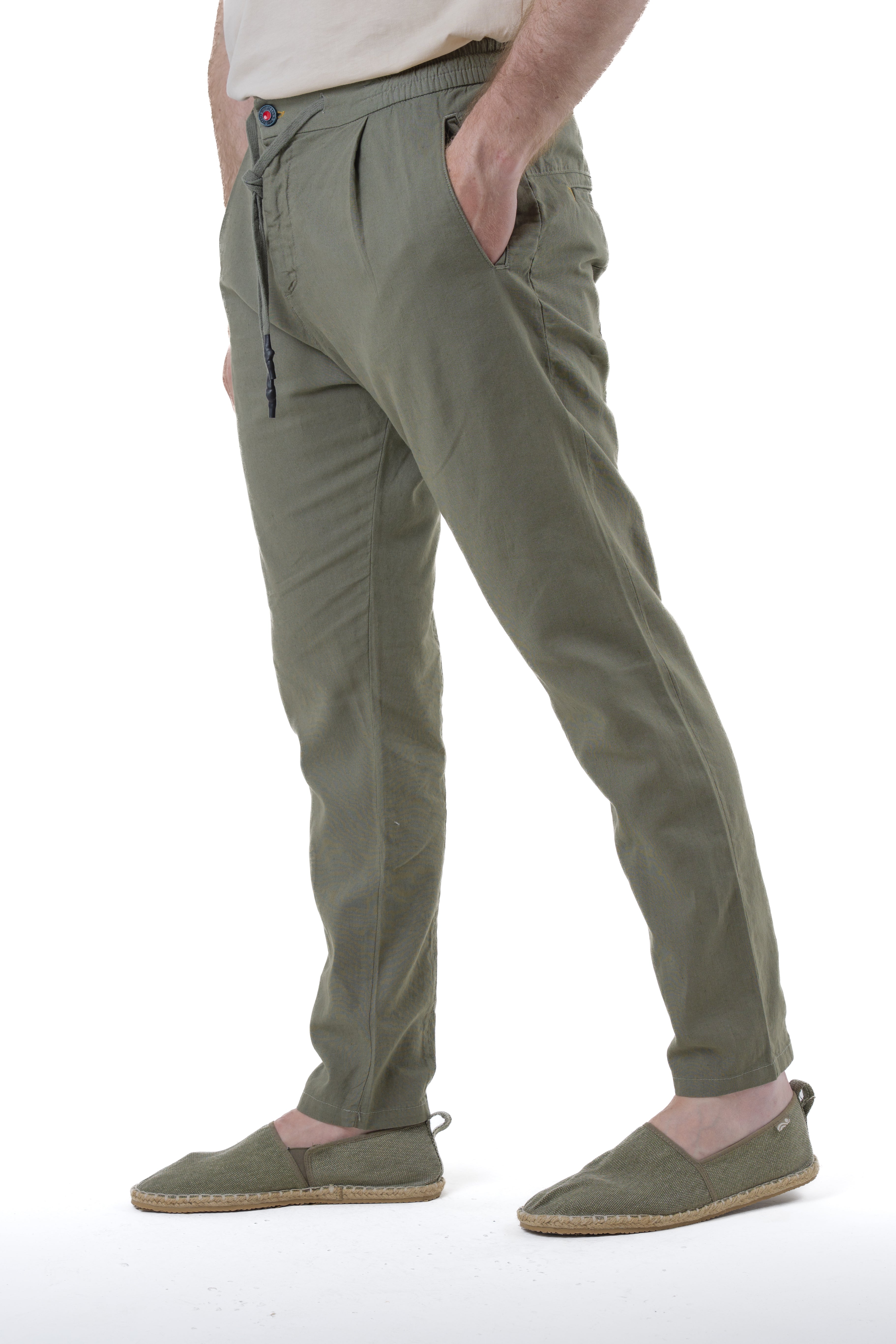 Roby Green Tapered Linen Trousers SS25