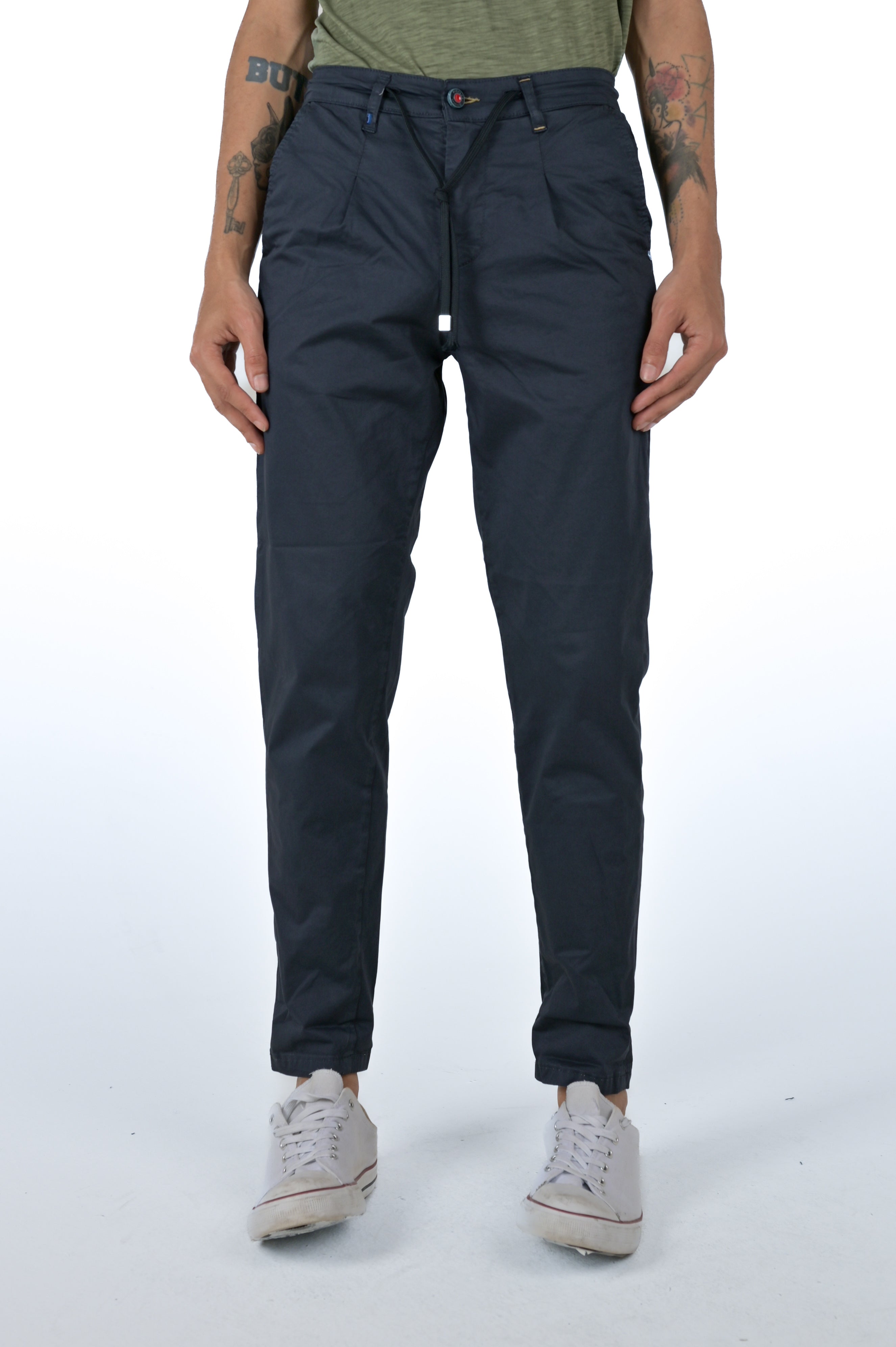 Regular Cotton Trousers Different Raso Blu SS25