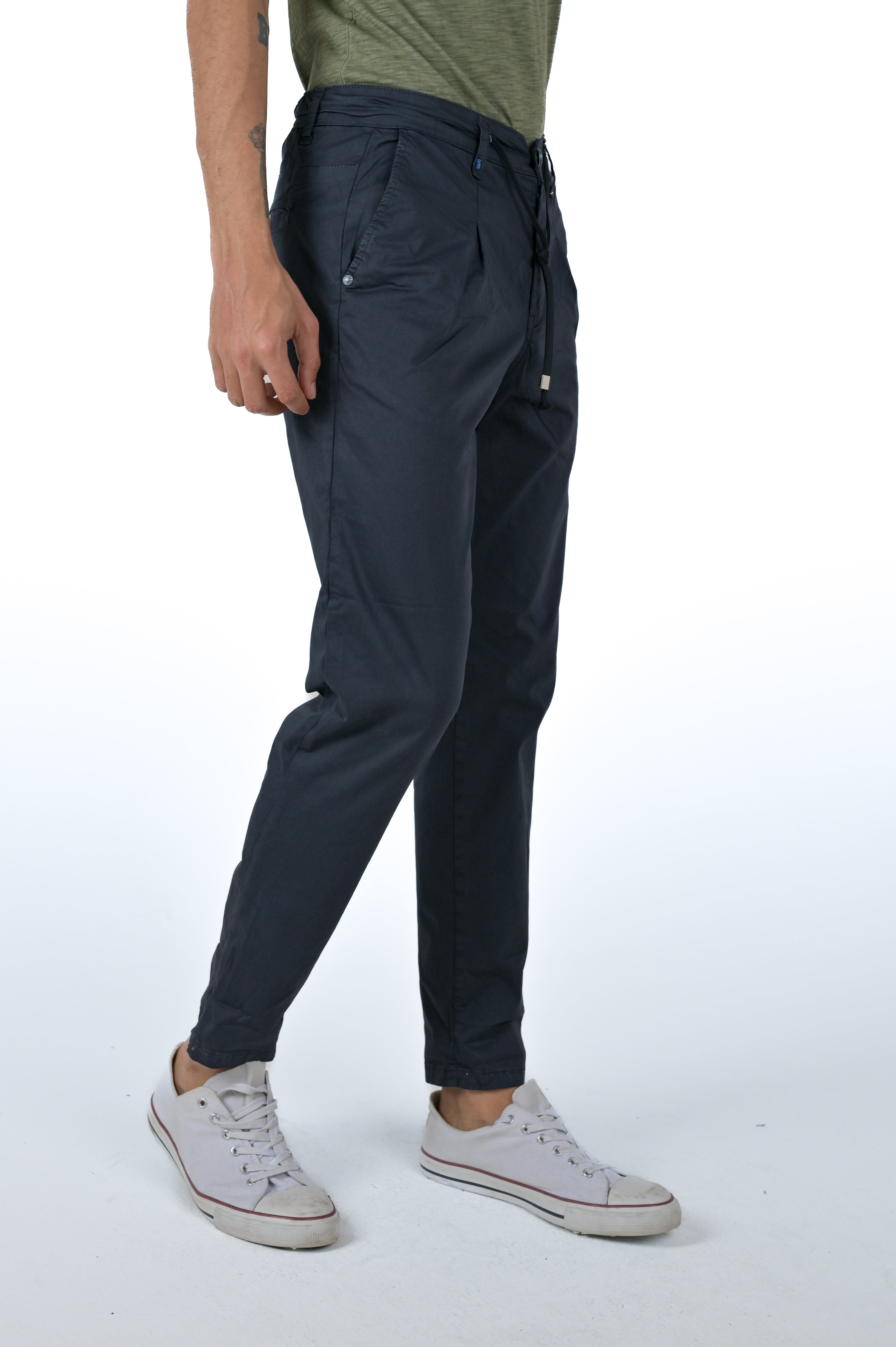 Regular Cotton Trousers Different Raso Blu SS25