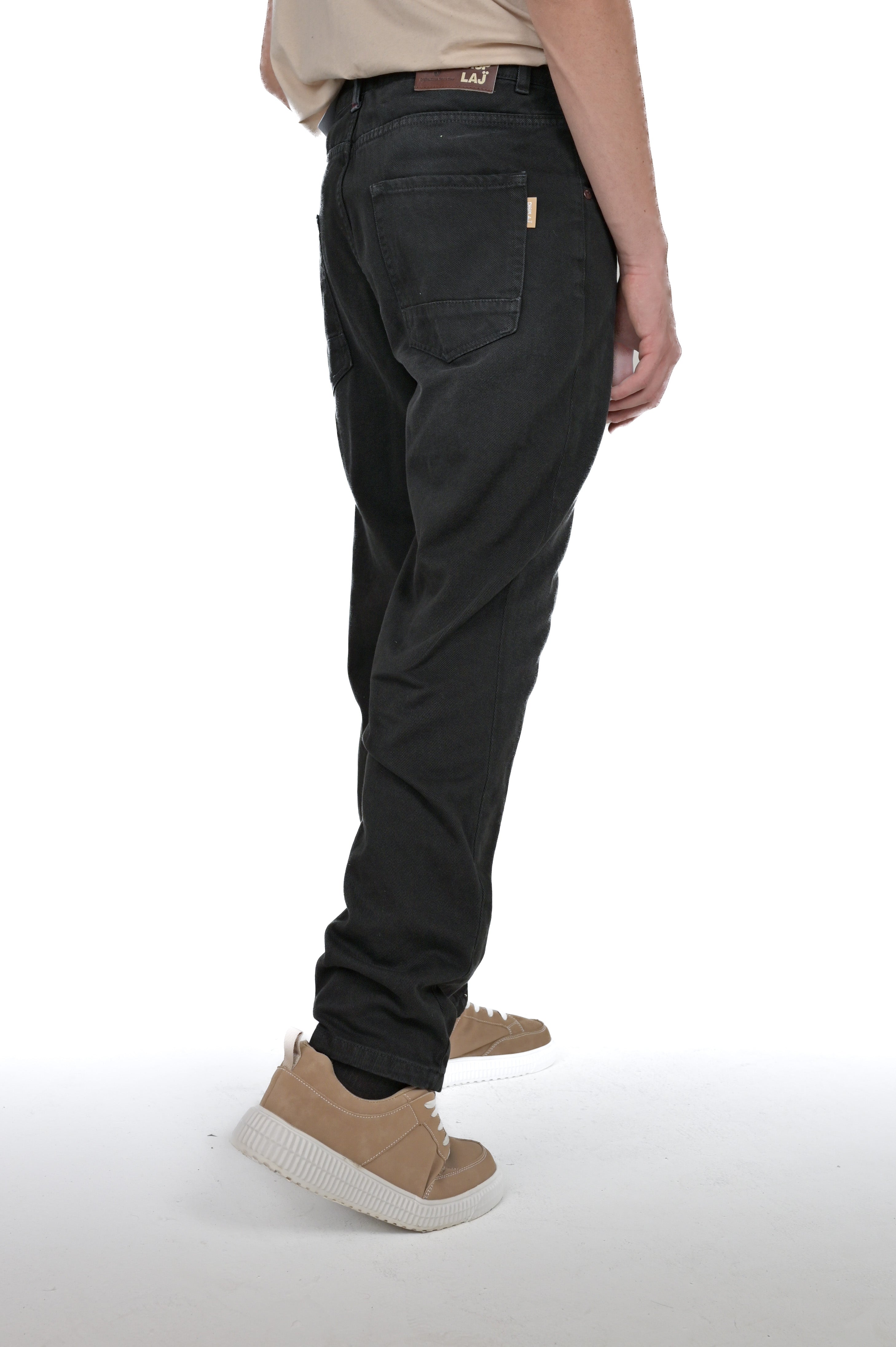 Pantaloni in cotone regular New Wolf Bull nero FW24/25