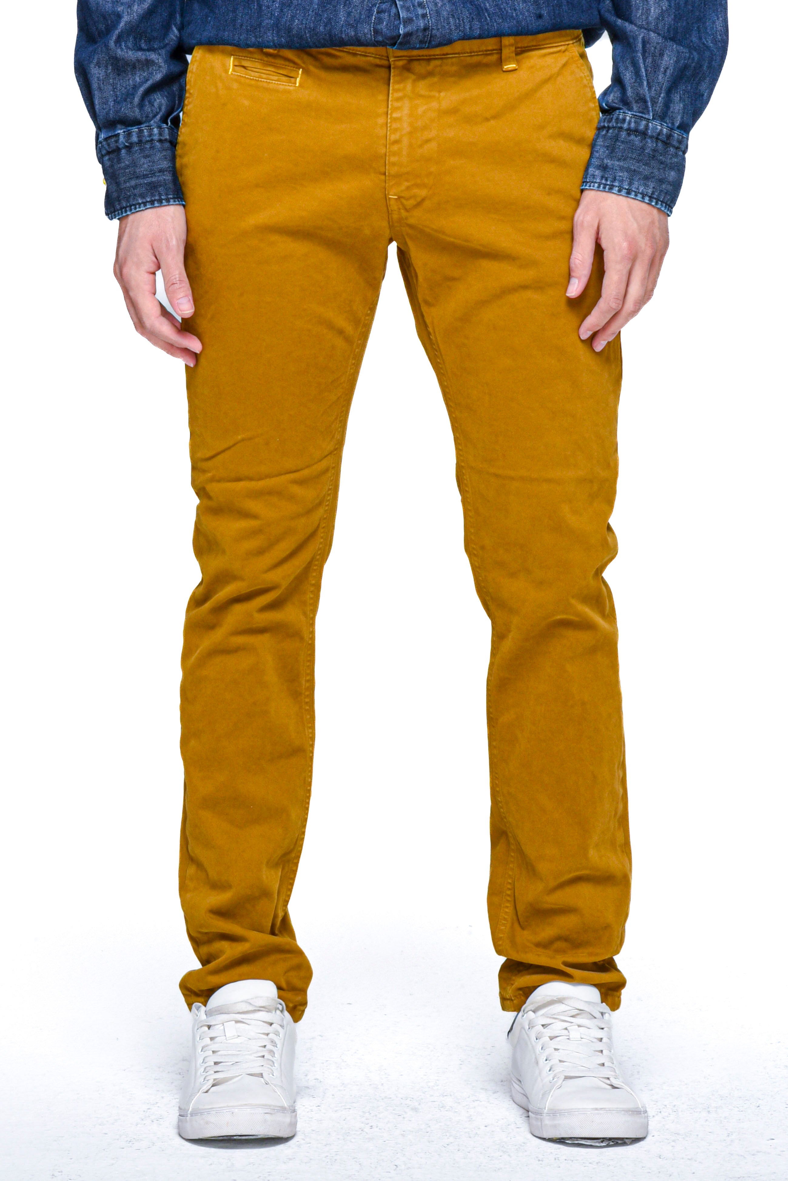 Pantaloni in cotone slim Kinos senape FW24/25