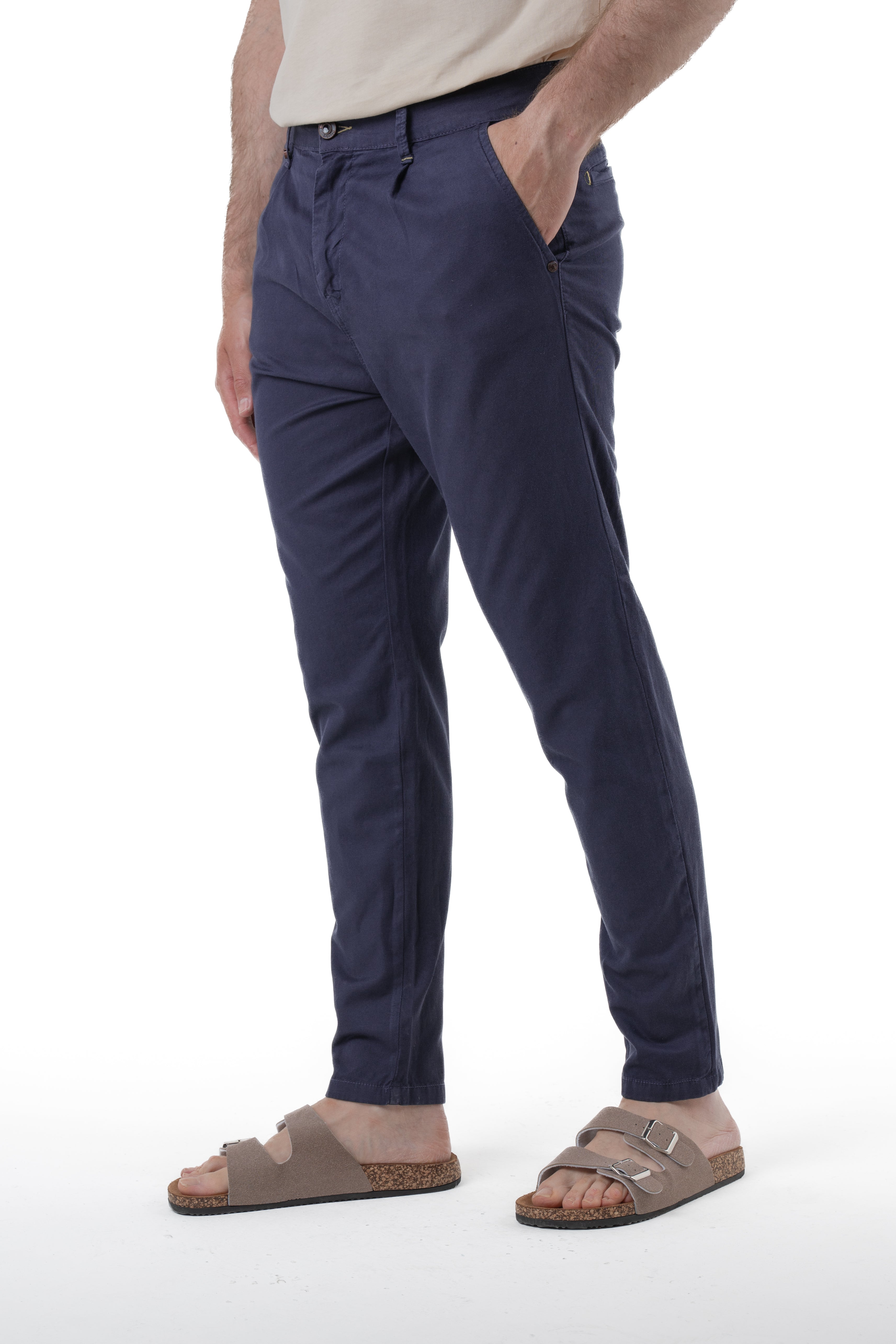 New Private Canarie Cream Tapered Linen Trousers SS25
