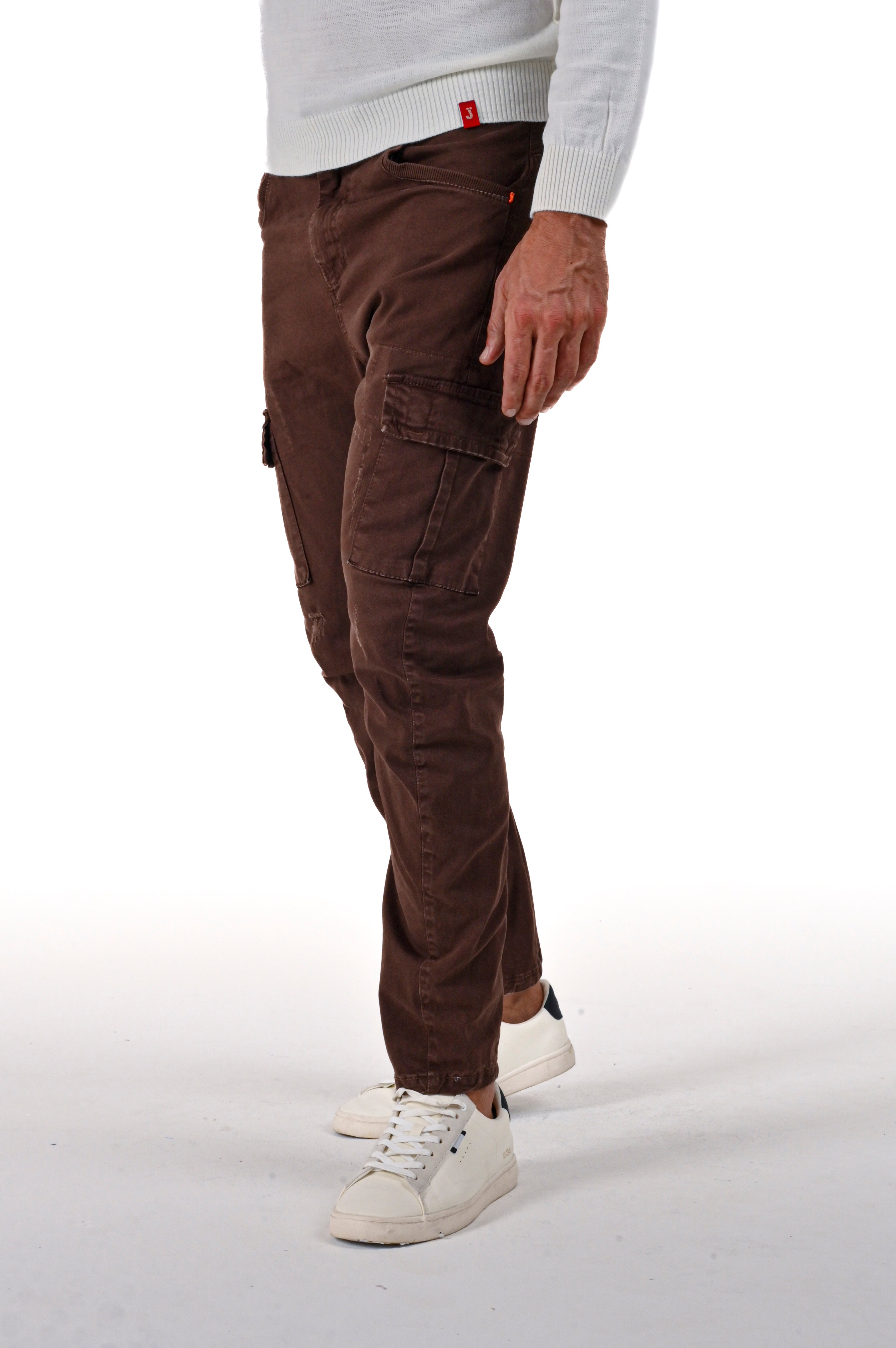 Pantaloni in cotone tapered New Evolution moro FW24/25