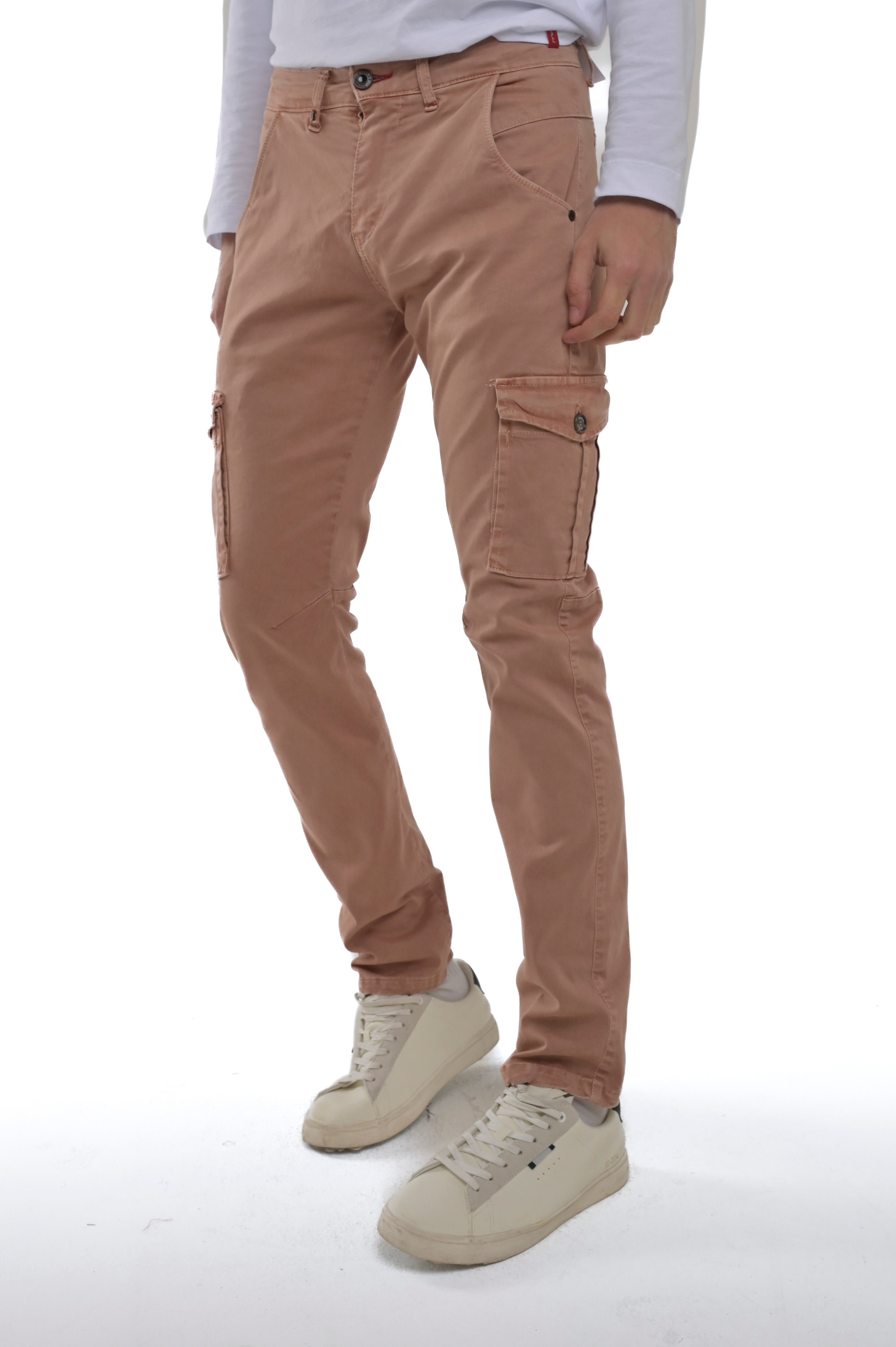 Cezanne beige slim cotton trousers FW24/25